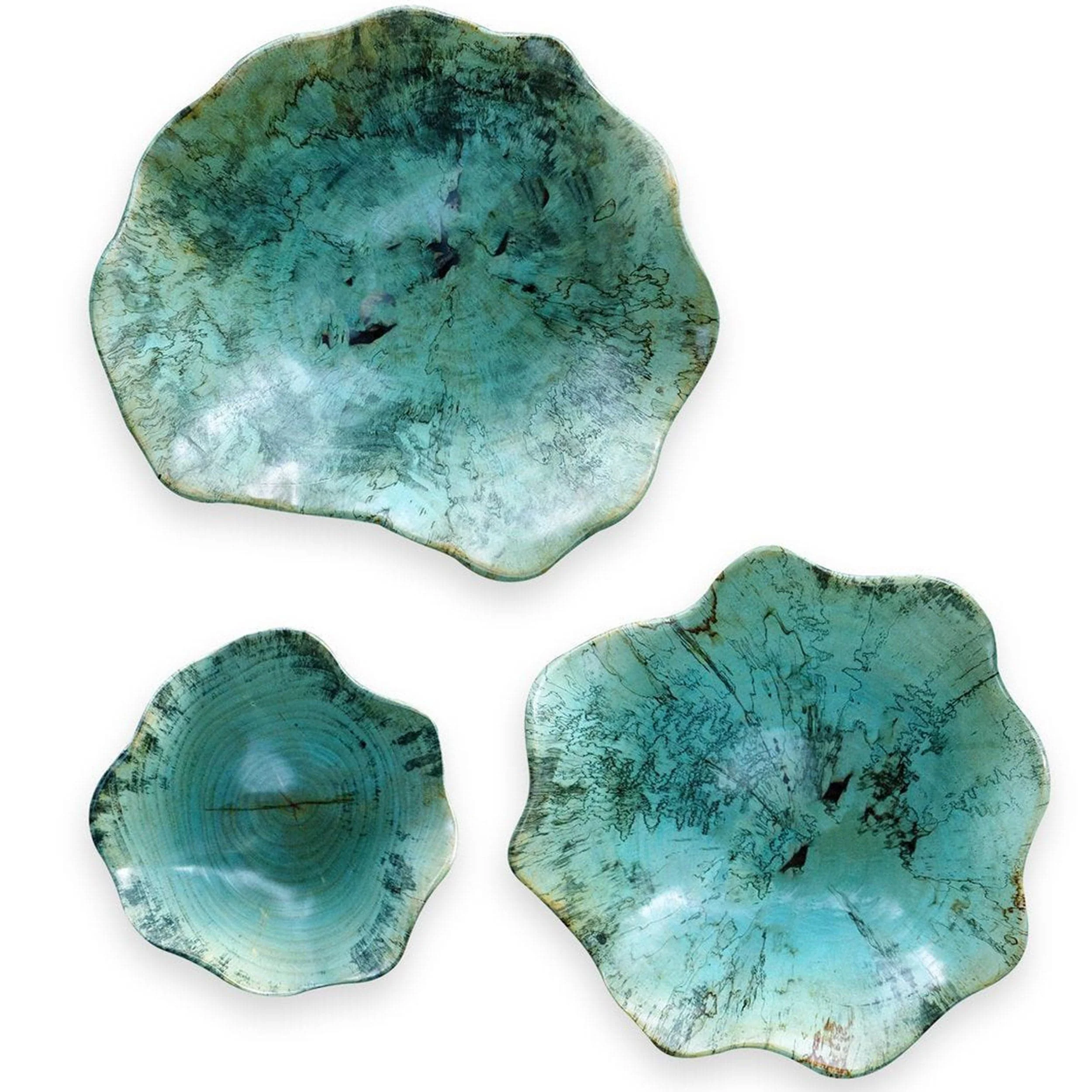 Teo Wood Wall Decor Set of 3, Blue