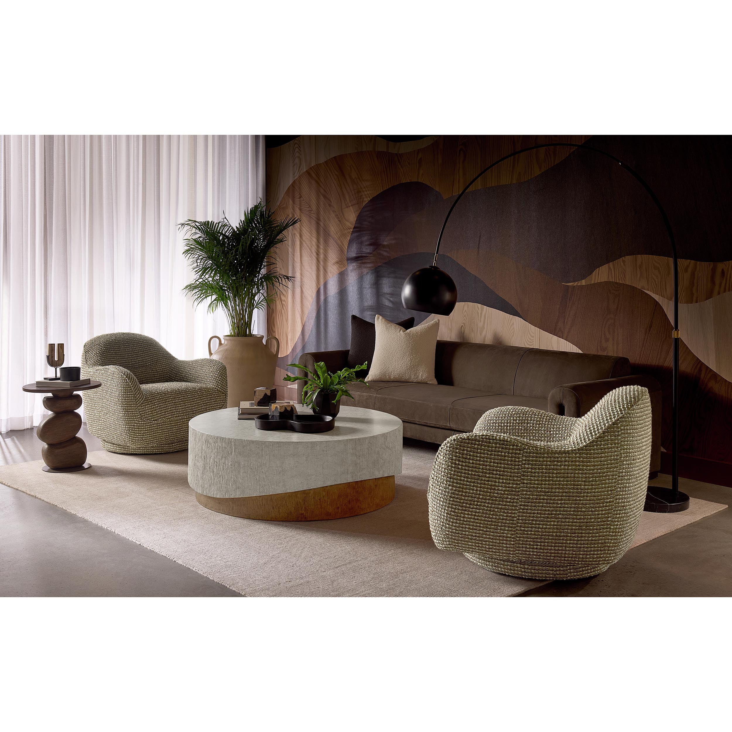 Tesoro Swivel Chair, Torched Meringue - Image 5