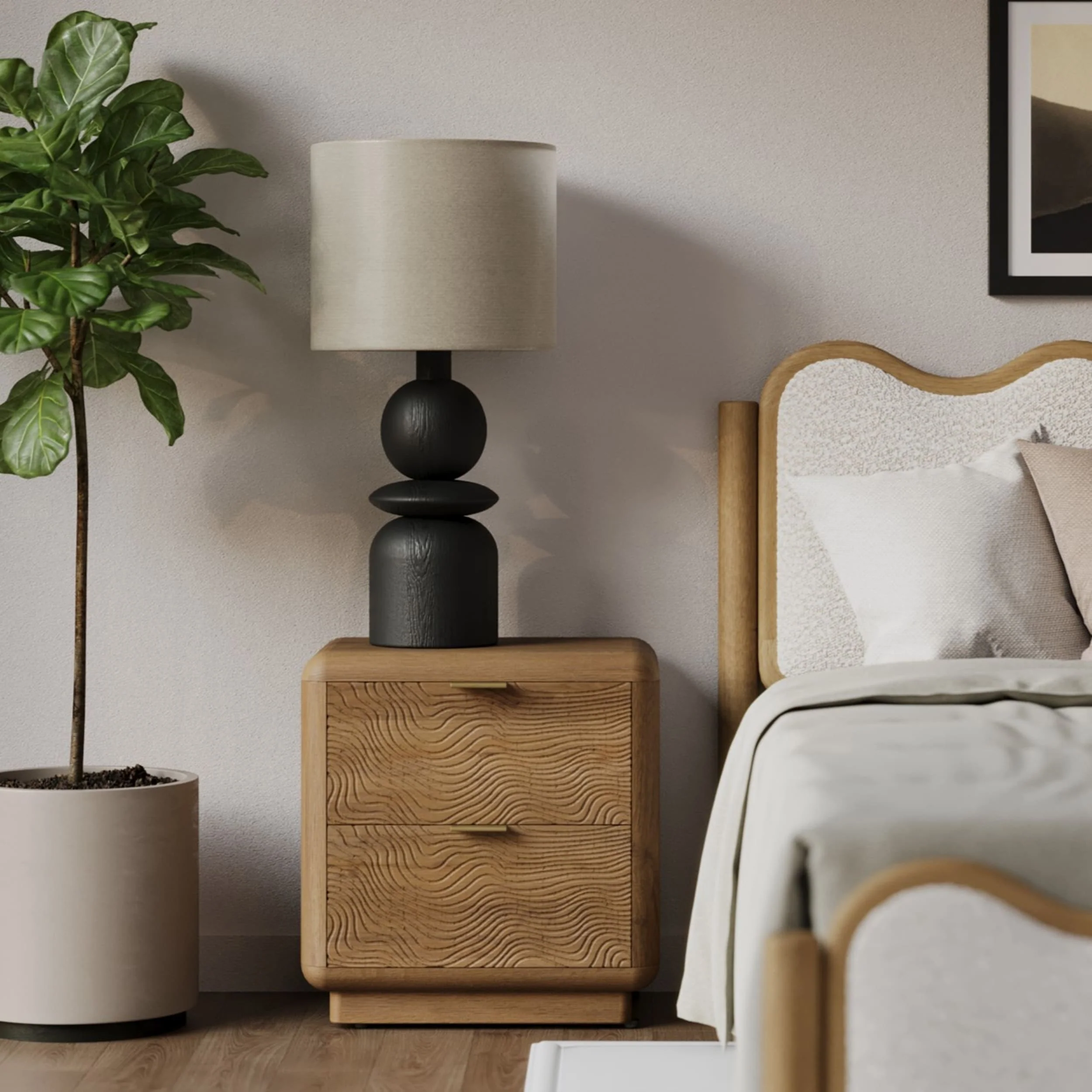 Textured Nightstand, Natural - Image 6