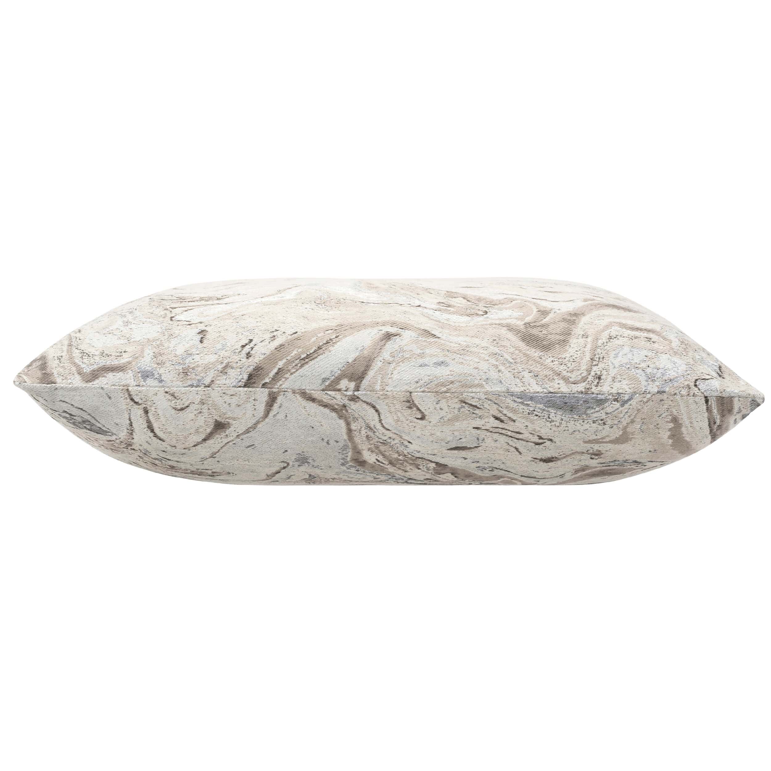 Theo Marble Pillow, Silver/Cream - Image 2