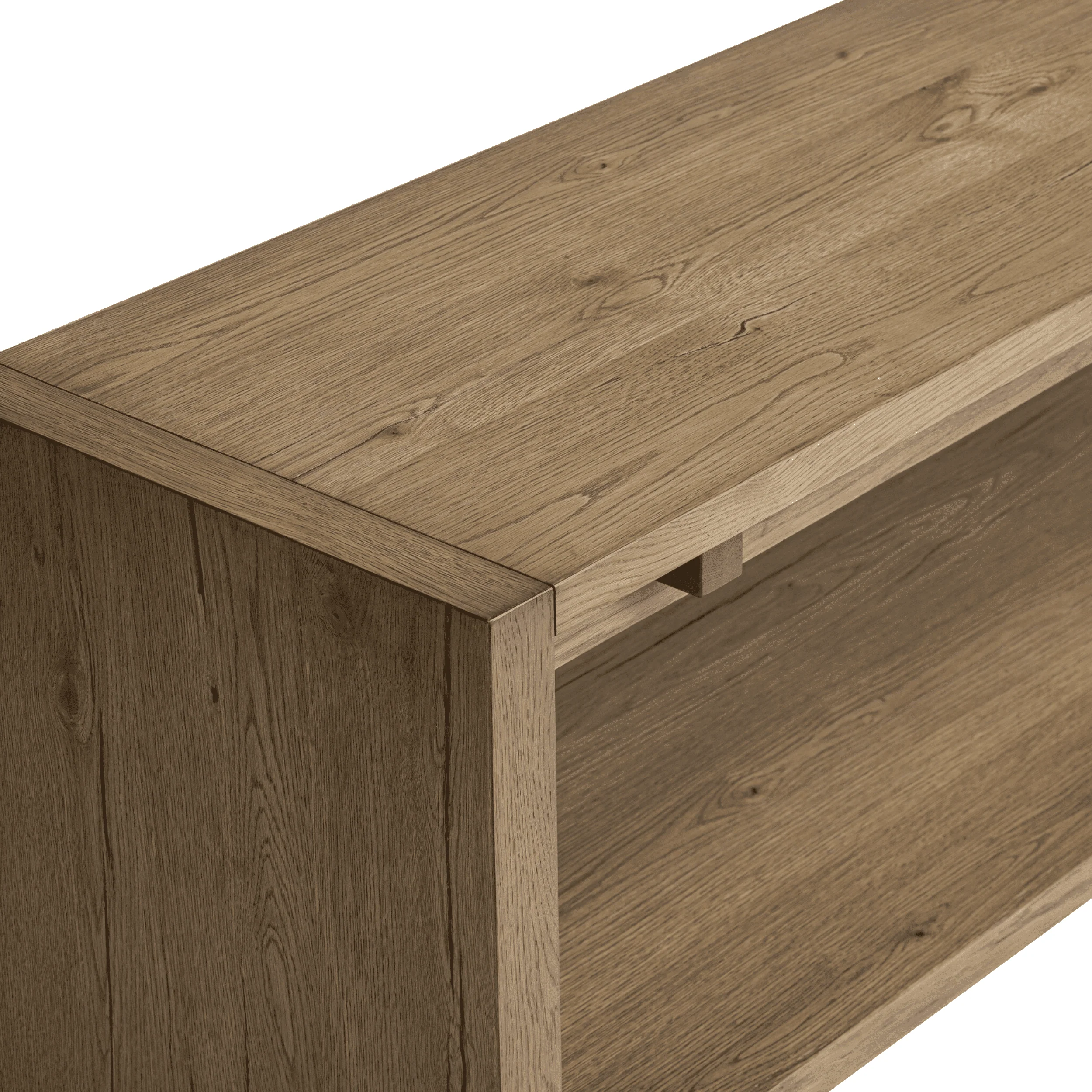 Theodore Media Console, Rustic Amber by Four Hands - Image 4