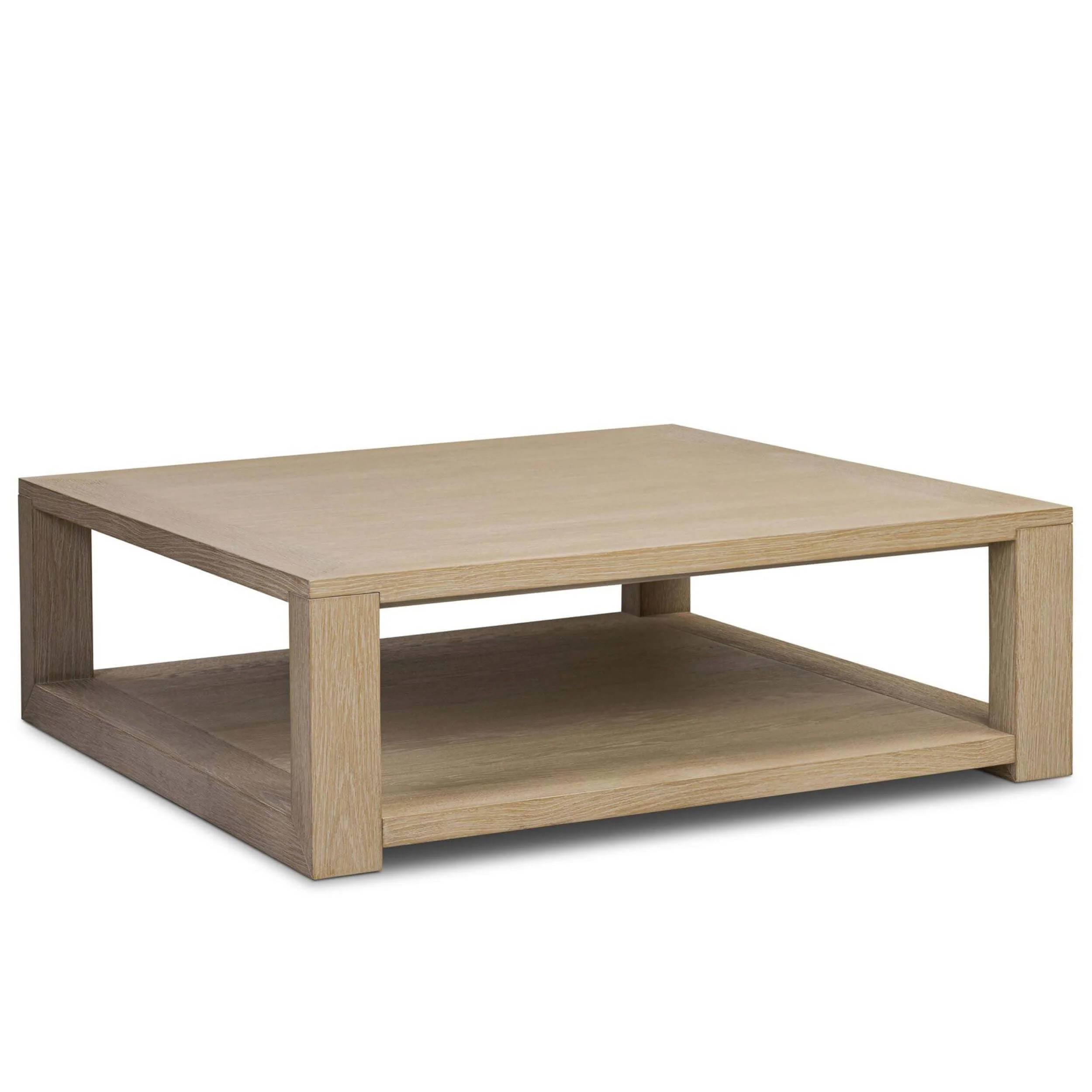 Thomas Square Coffee Table, Bleached Oak by Four Hands