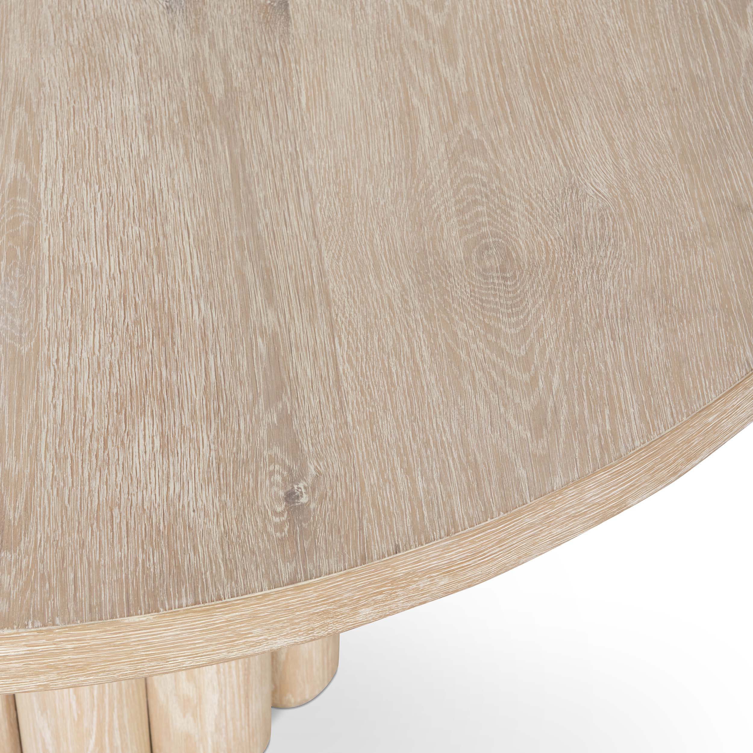 Tiber Round 55" Dining Table, Cream Washed - Image 3