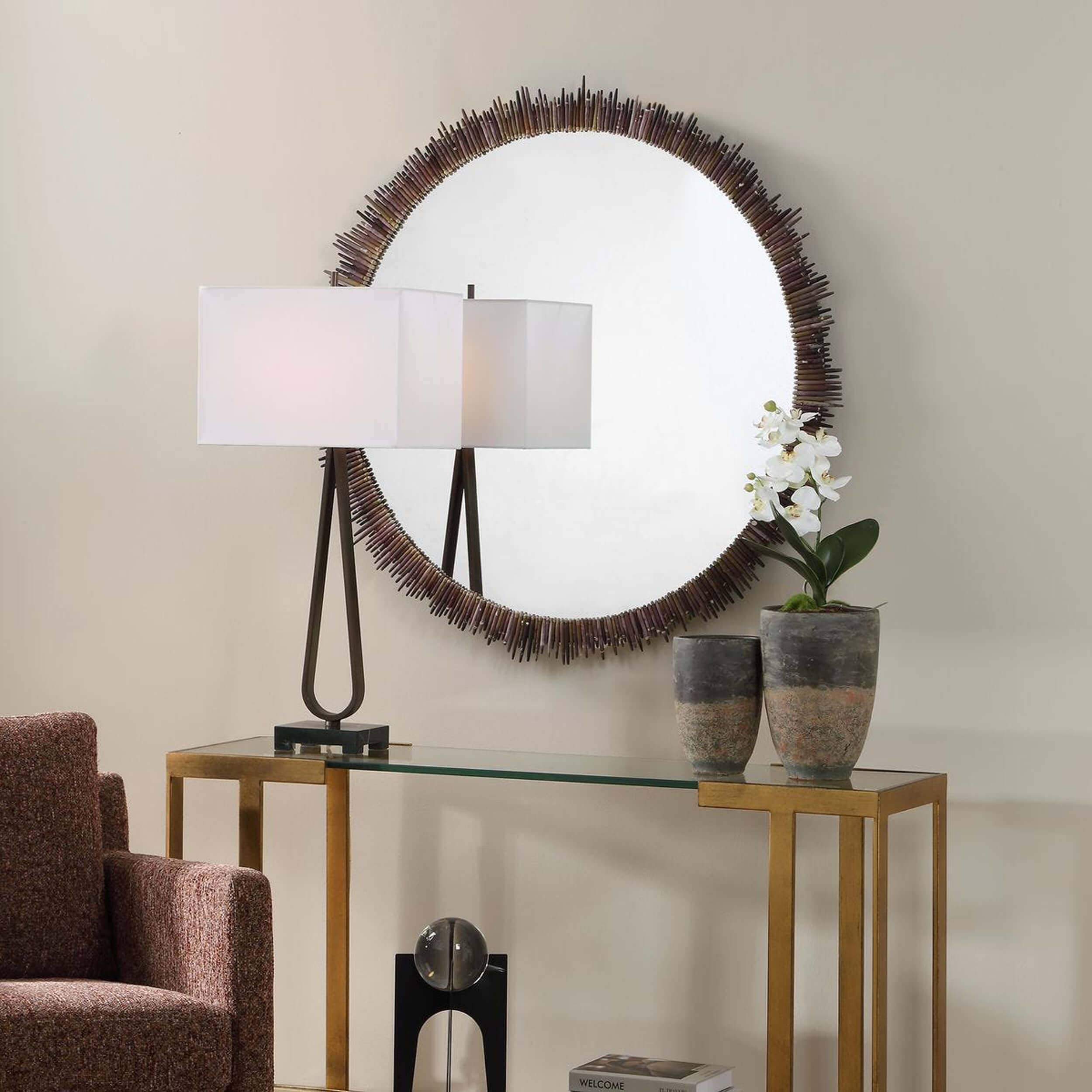 Tiger Sea Urchin Round Mirror, Multi - Image 4