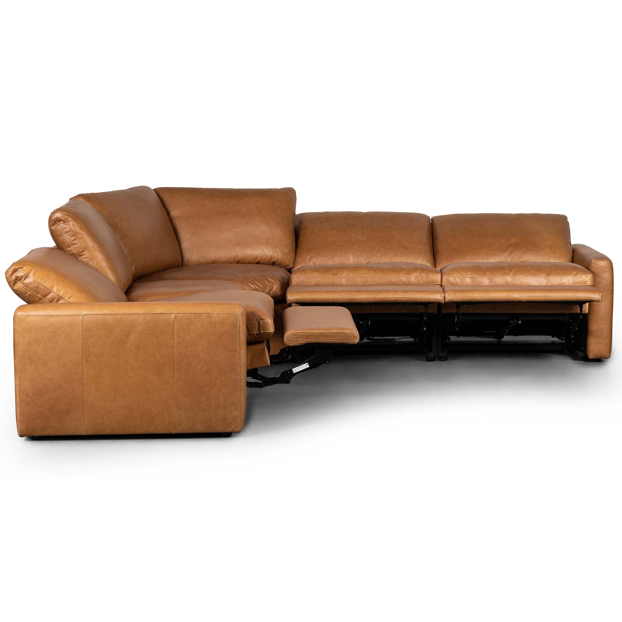 Tillery 5 Piece Leather Power Recliner Sectional, Sonoma Butterscotch - Image 6