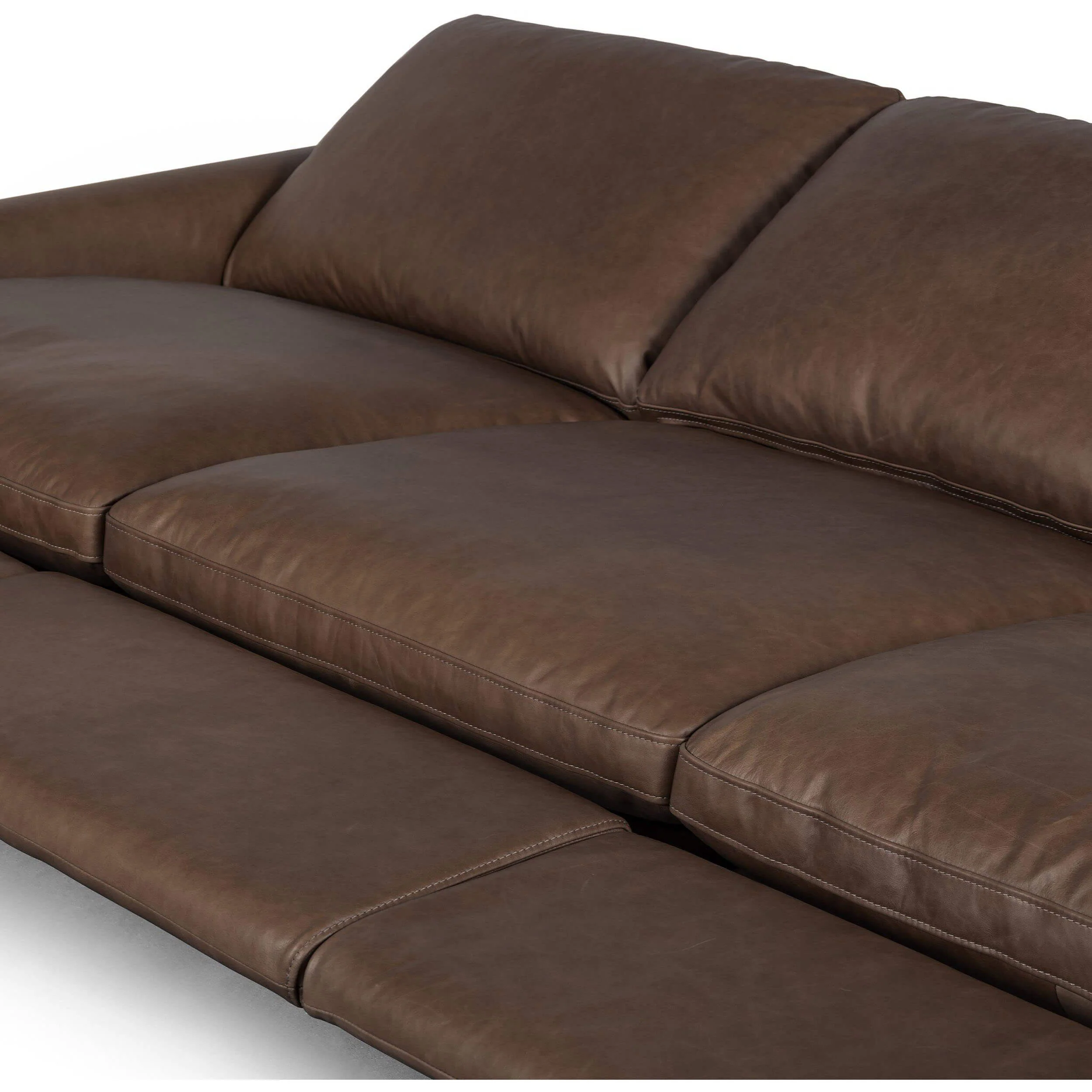 Tillery Leather Power Recliner 3-Piece Sectional, Sonoma Coco by Four Hands - Image 6