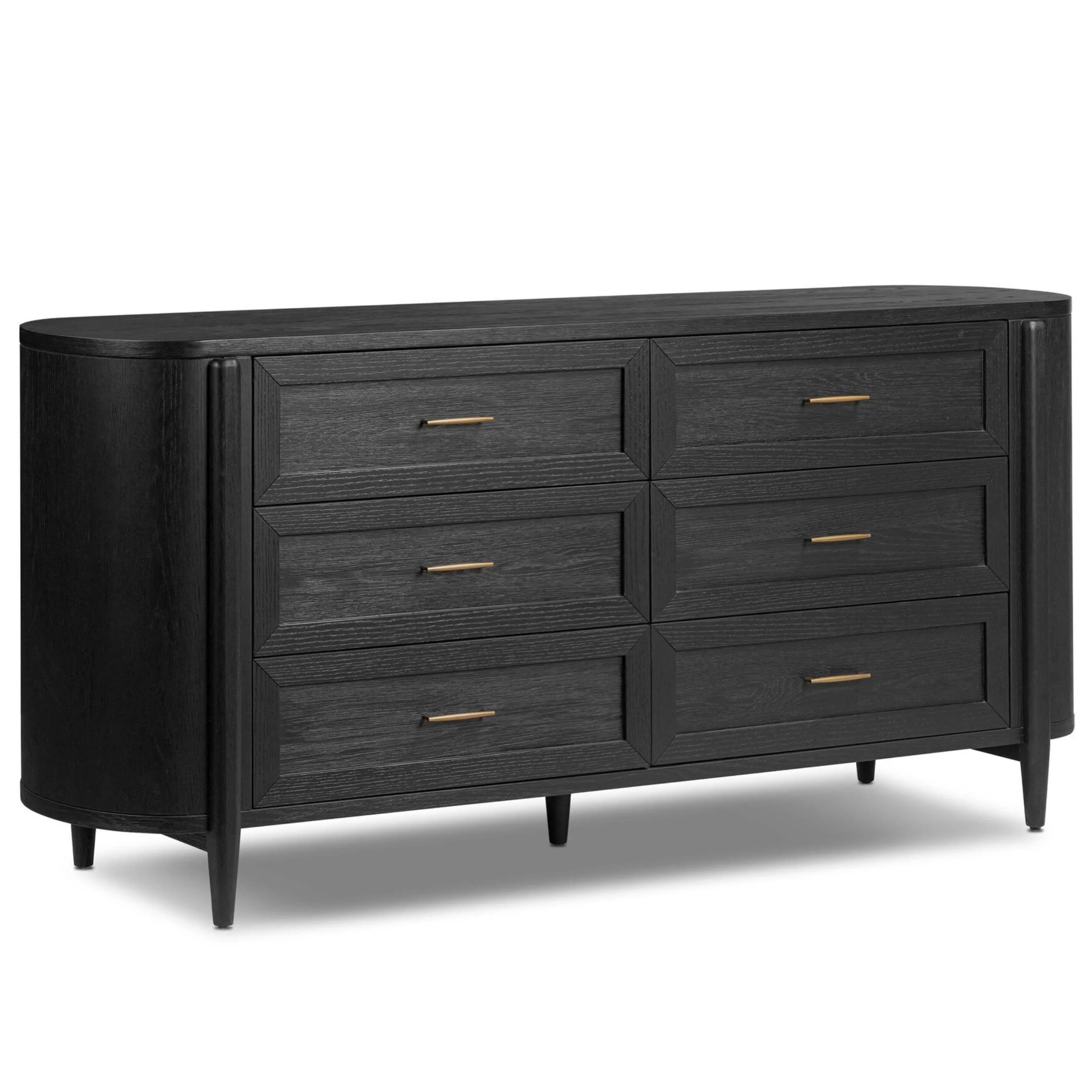 Tolle 6 Drawer Dresser, Drifted Matte Black by Four Hands