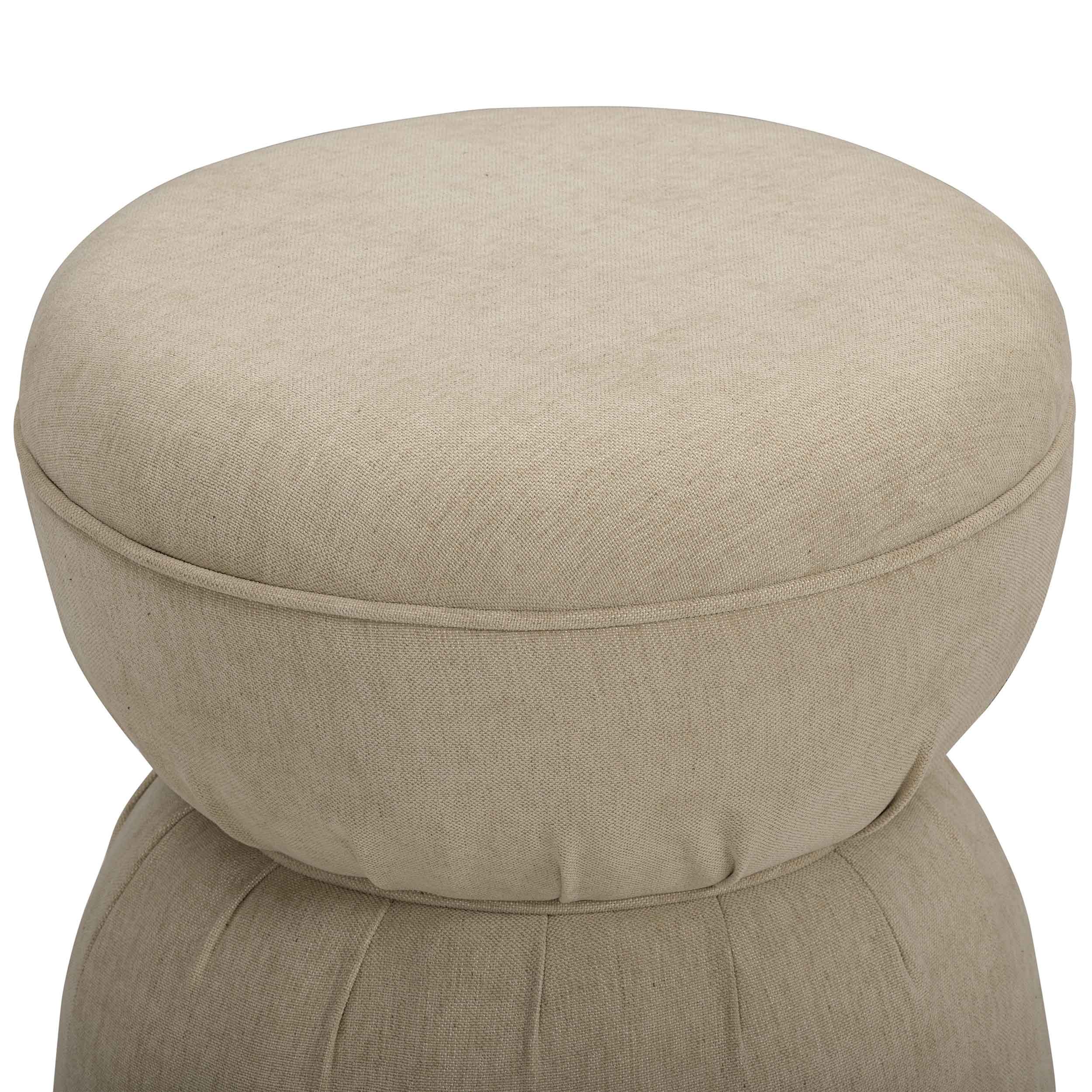 Tomlin Ruched Game Ottoman, Tan - Image 2