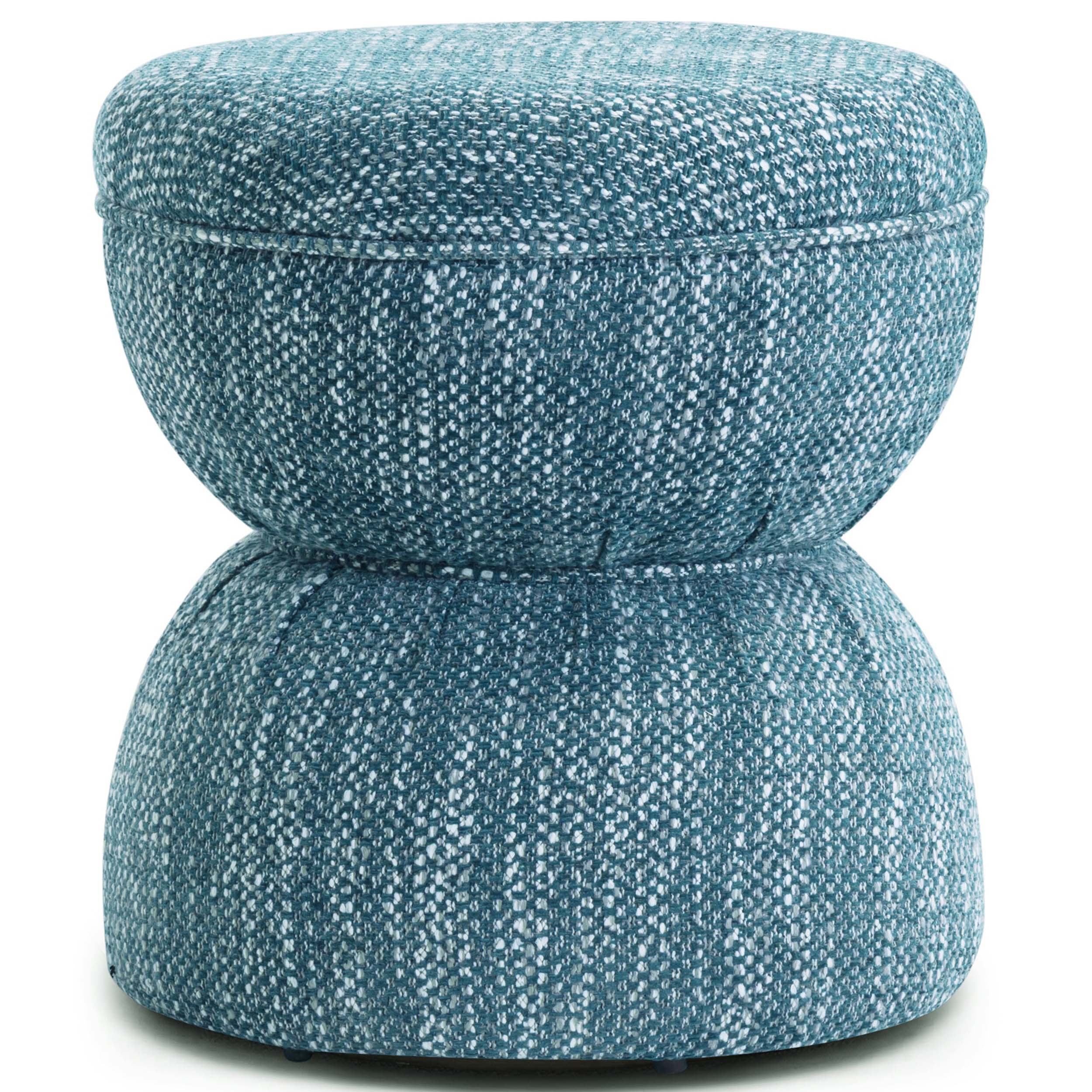Tomlin Ruched Game Ottoman, Teal