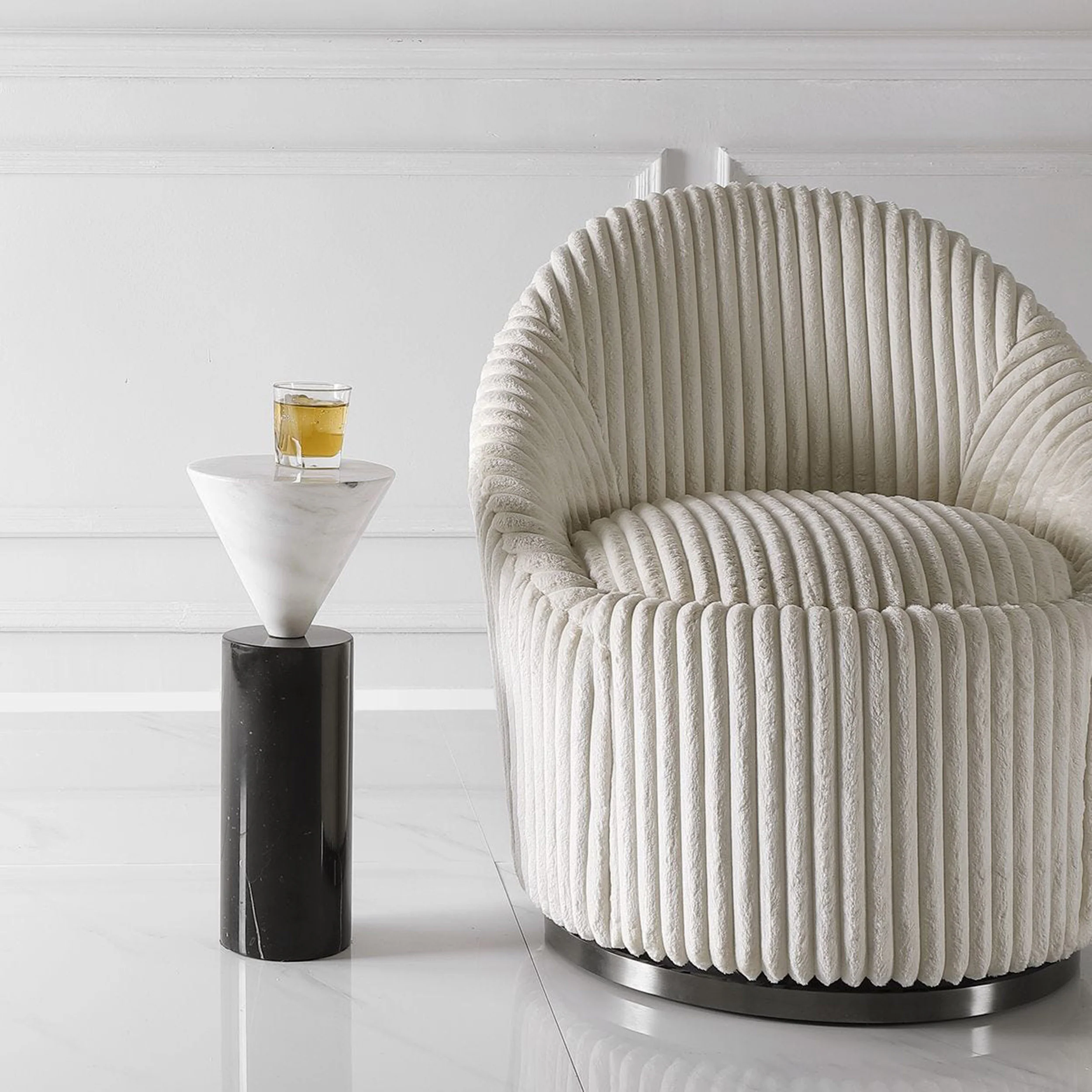 Top Hat Drink Table, White - Image 3