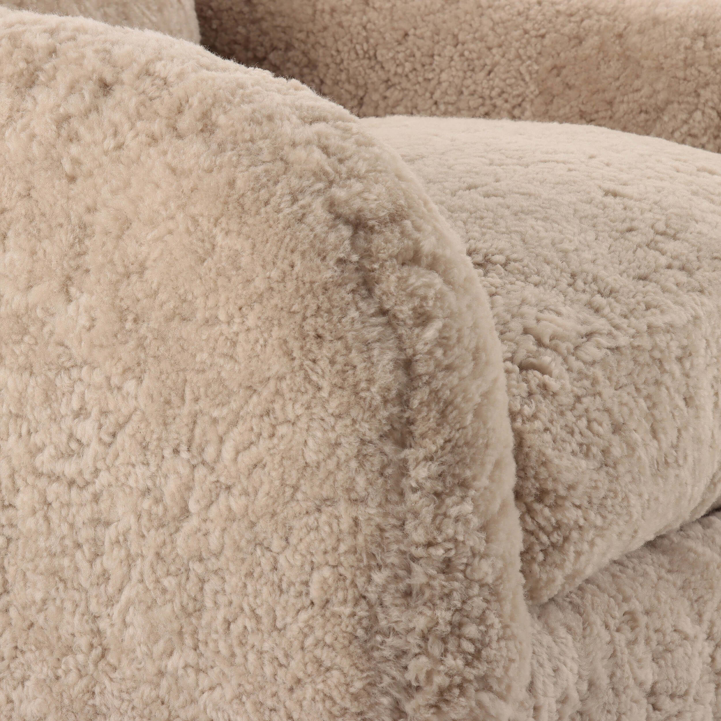 Topanga Swivel Chair, Beige Shearling by Four Hands - Image 5