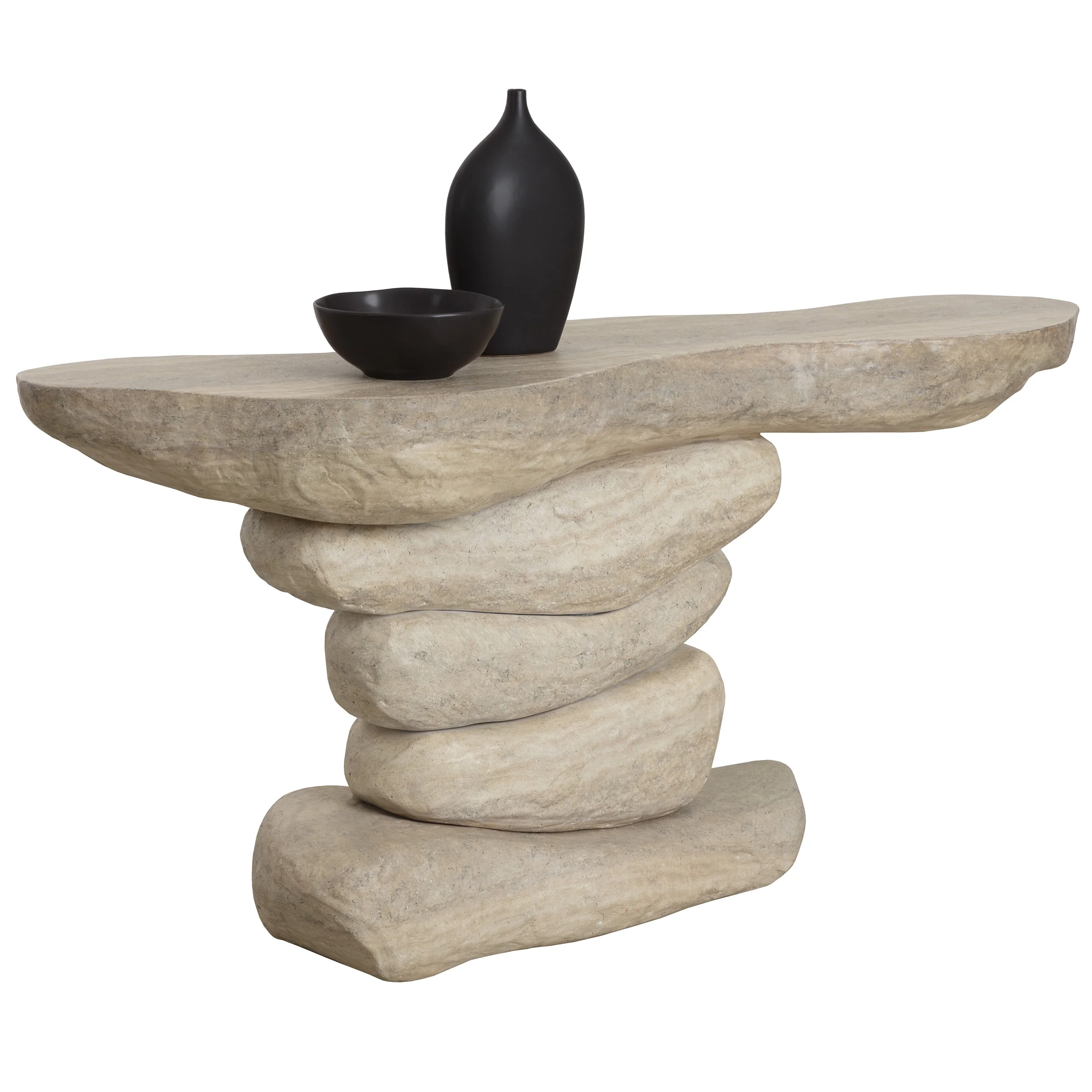 Torbay Console Table, Dune Travertine - Image 3