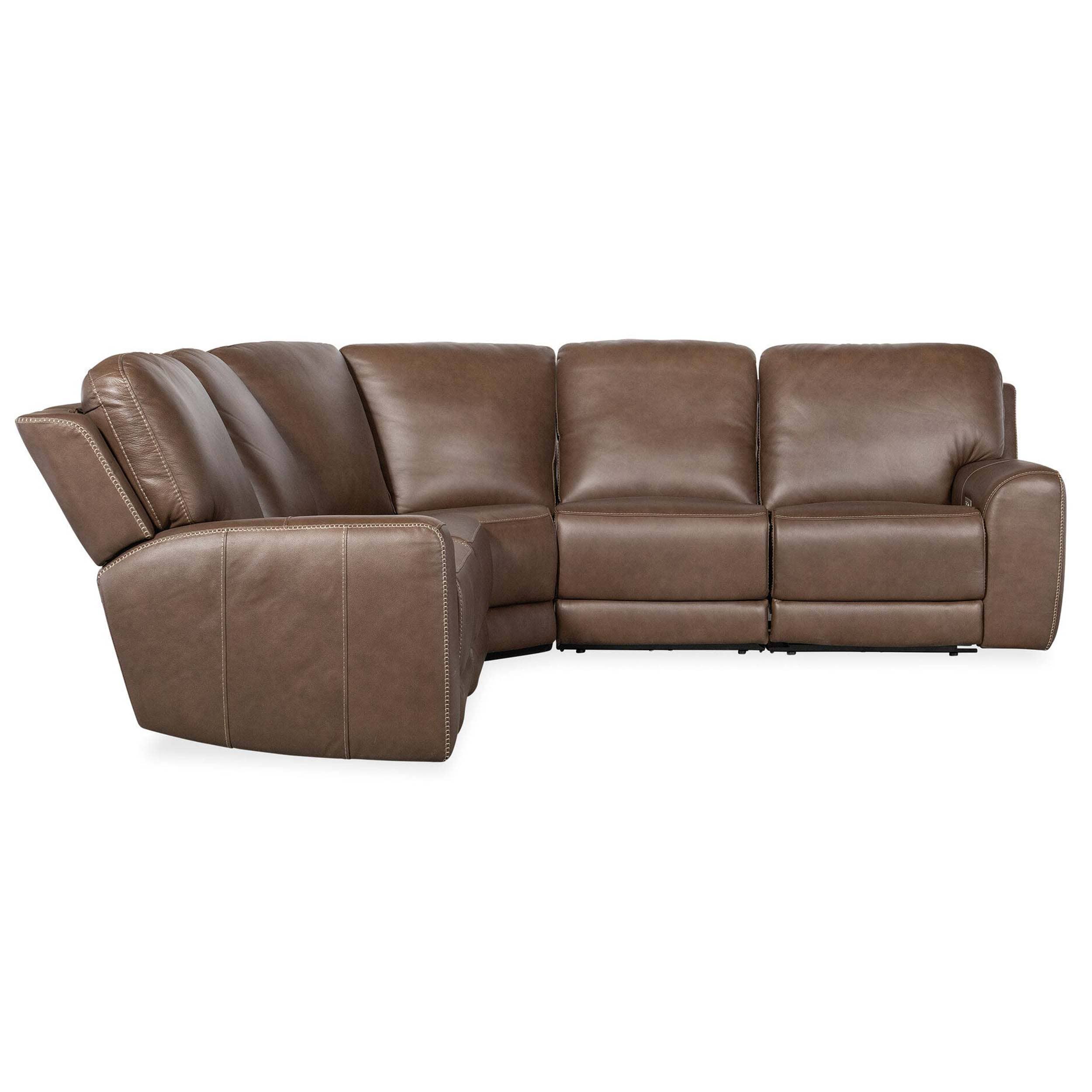 Torres 5 Piece Leather Sectional, Sorrento Mocha - Image 2