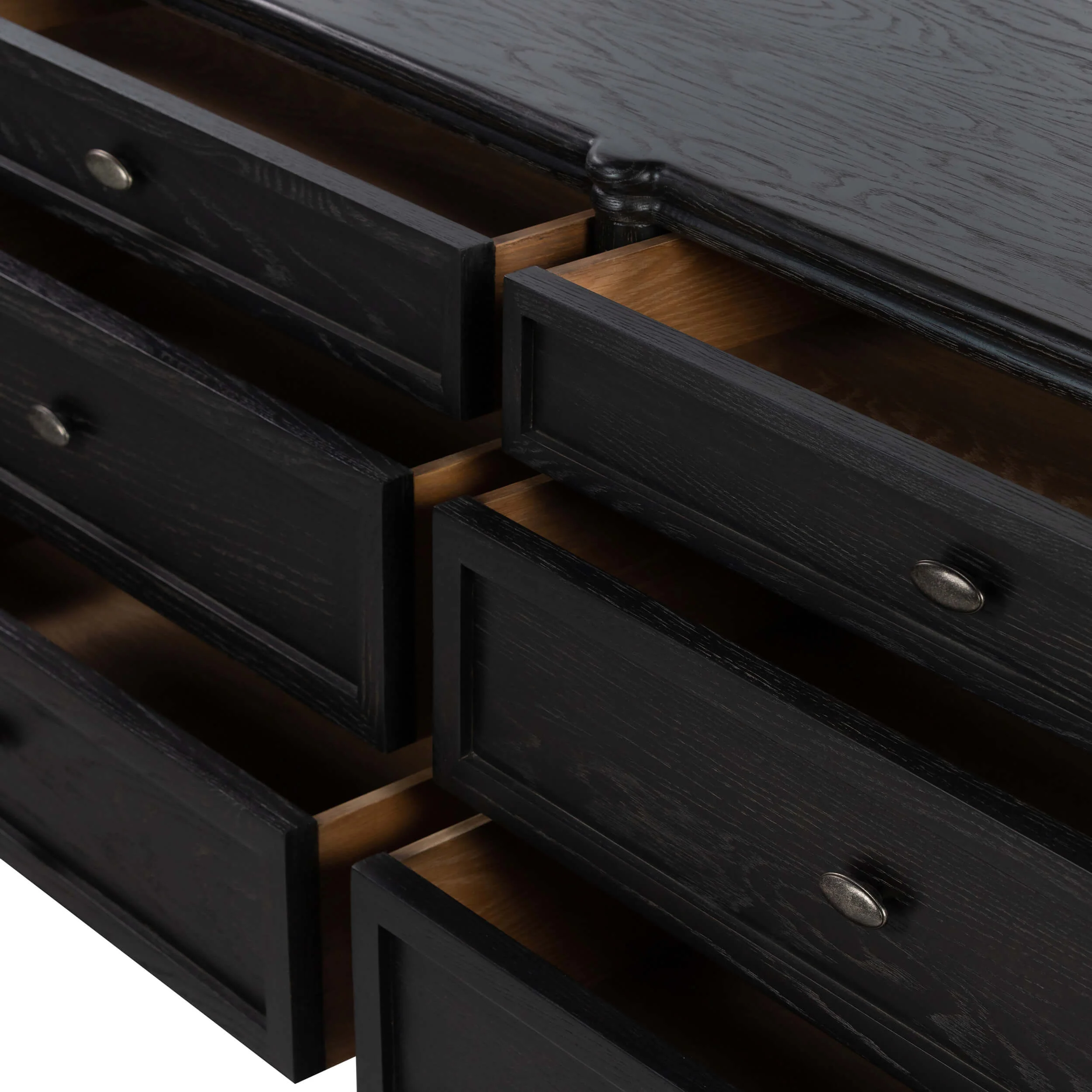 Toulouse 6 Drawer Dresser, Distressed Black by Four Hands - Image 7