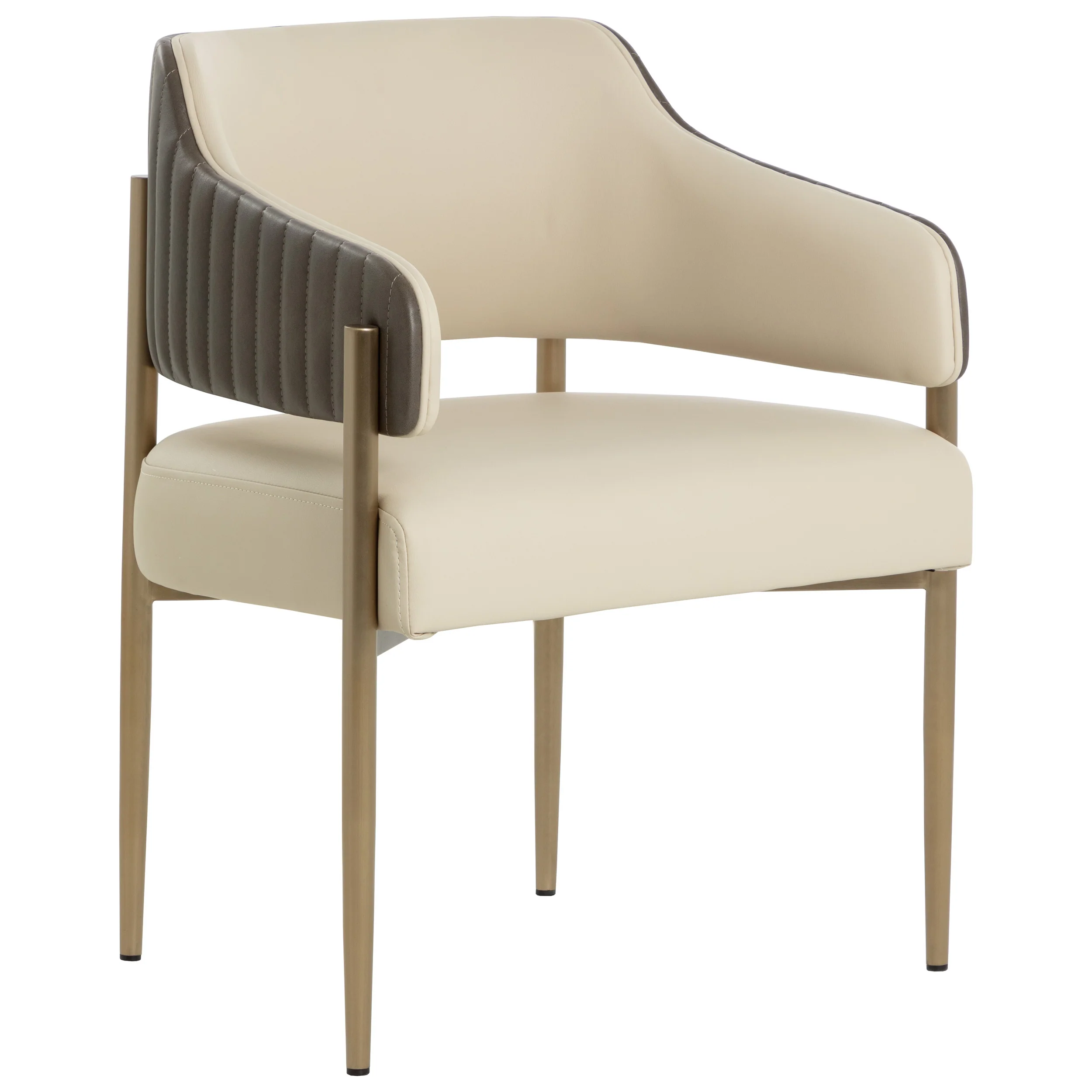 Tova Arm Chair, Dillon Cream/Bravo Ash, Set of 2