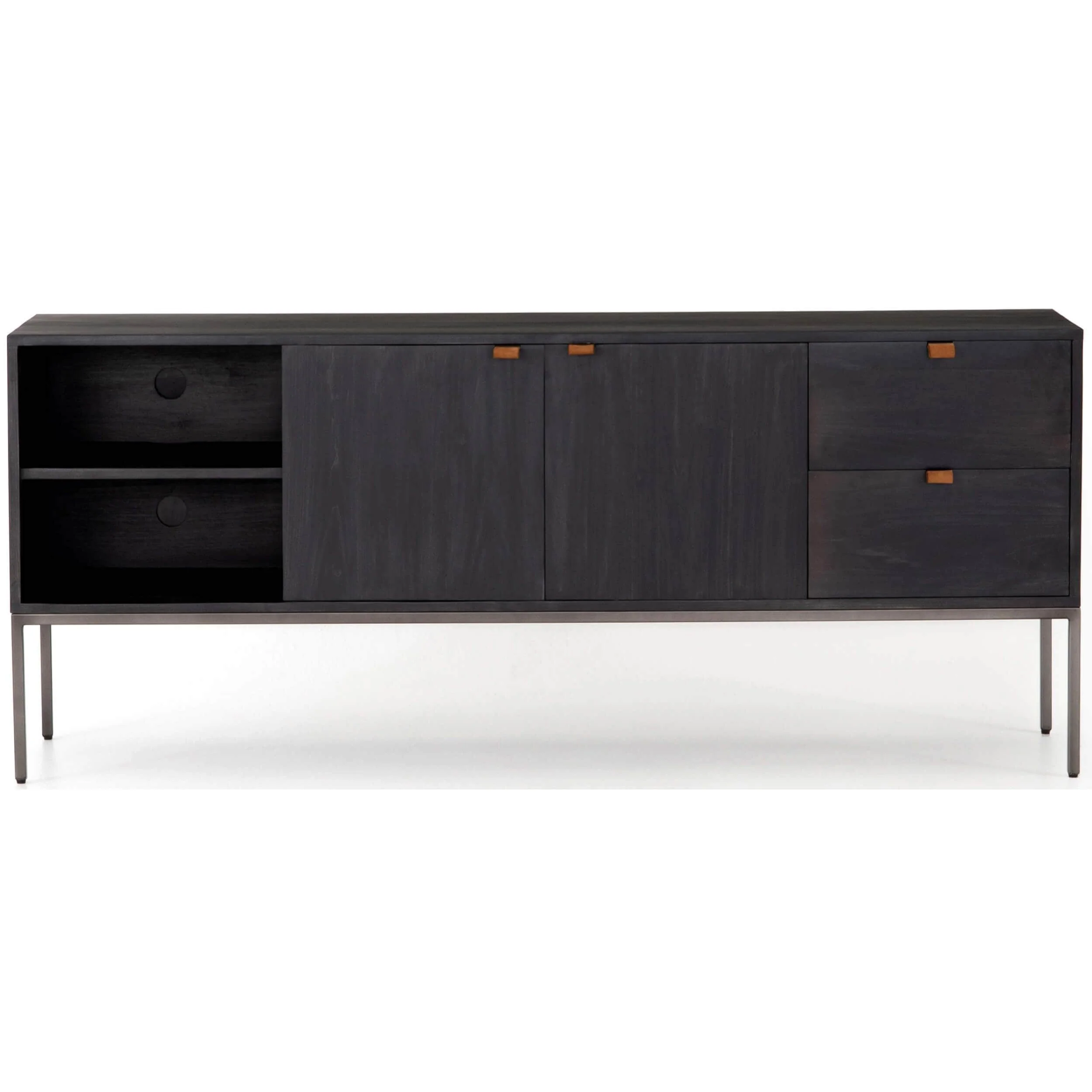 Trey Media Console, Black Poplar by Four Hands - Image 3