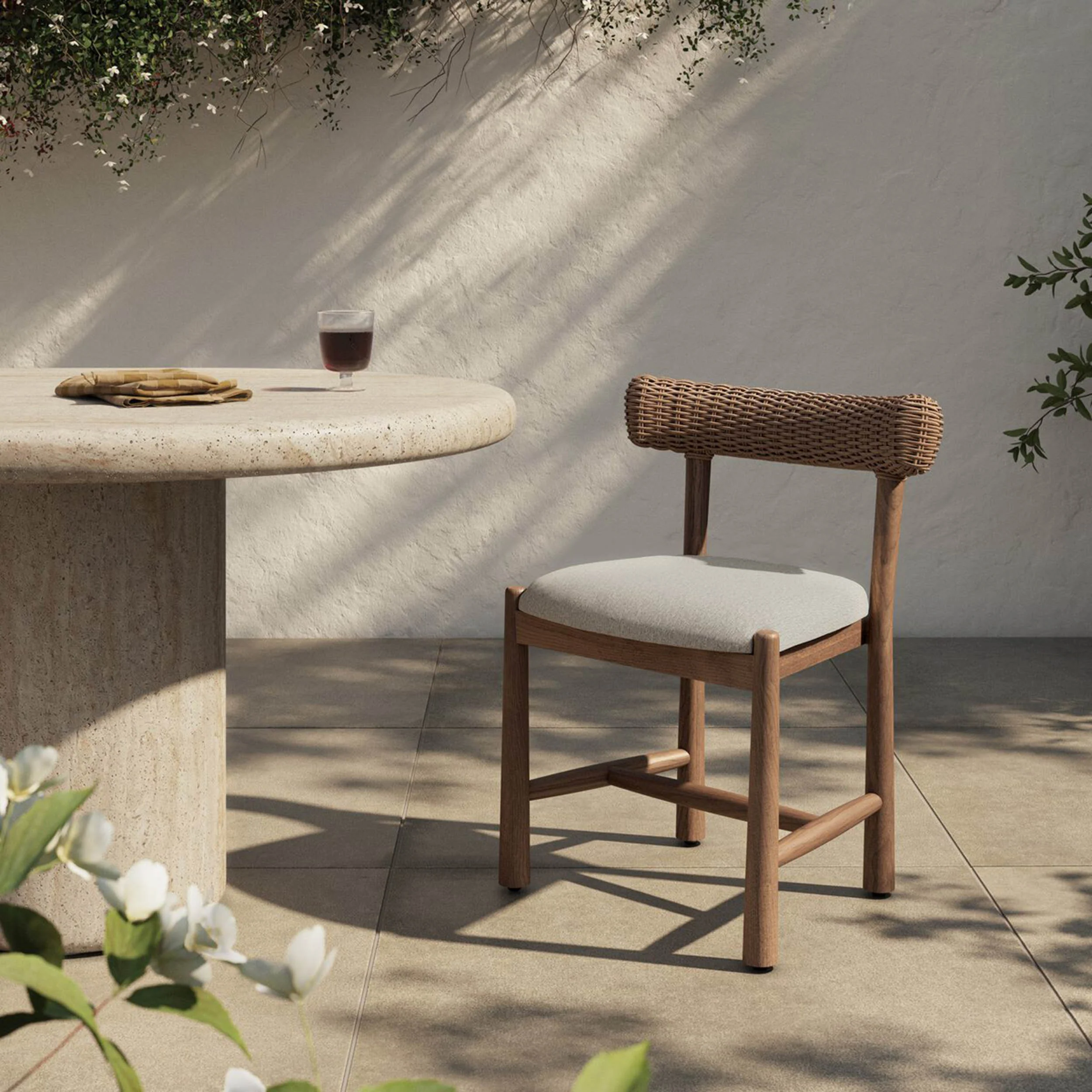 Tribeca Outdoor Dining Chair, Ellor Beige, Set of 2 by Four Hands - Image 5