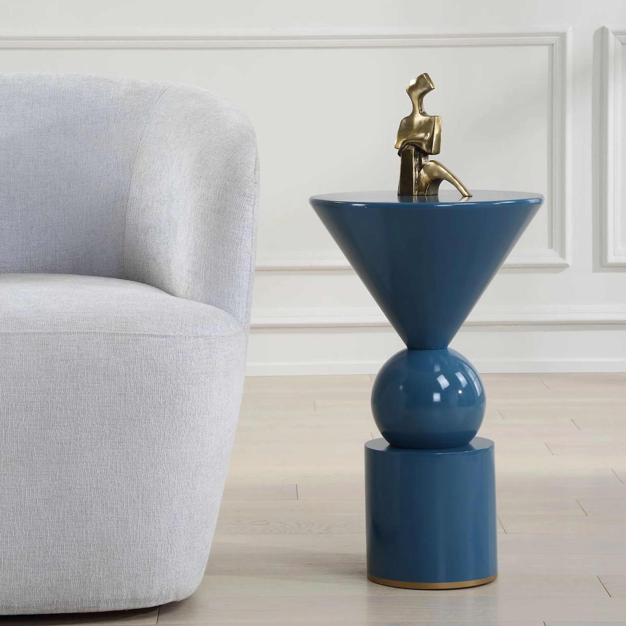 Trig Accent Table, Blue - Image 3