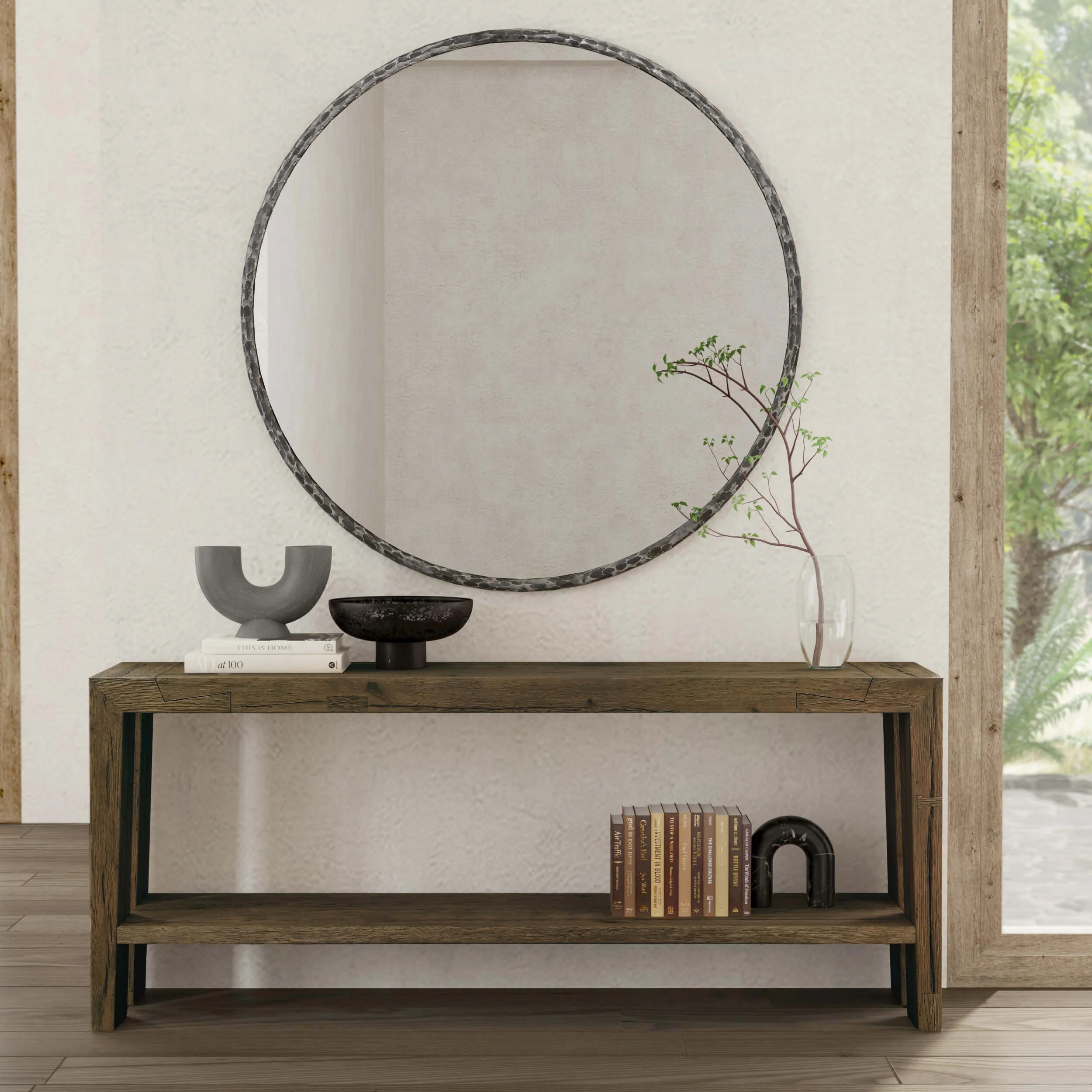 Troy Console Table, Aged Brown - Image 6