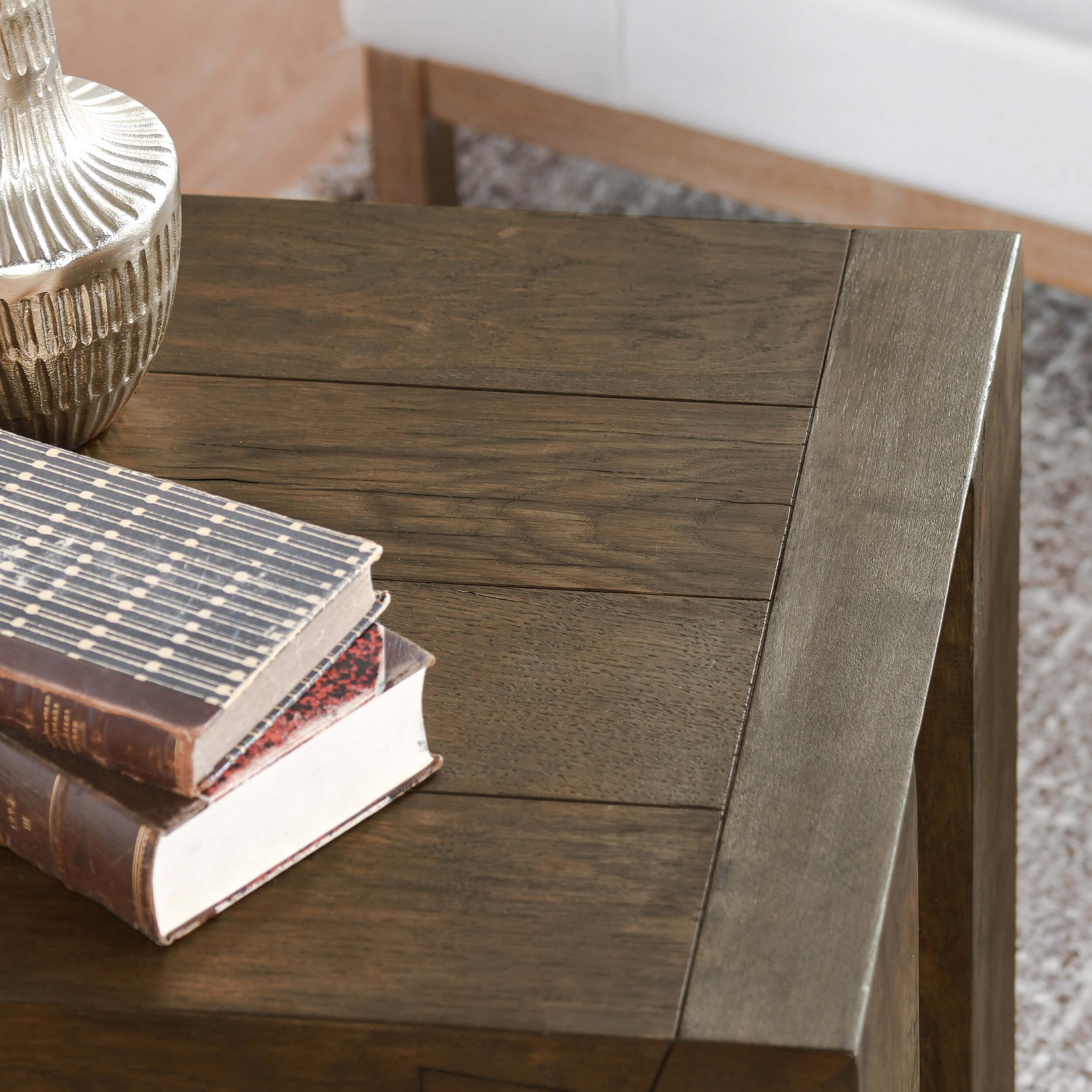 Troy End Table, Aged Brown - Image 5