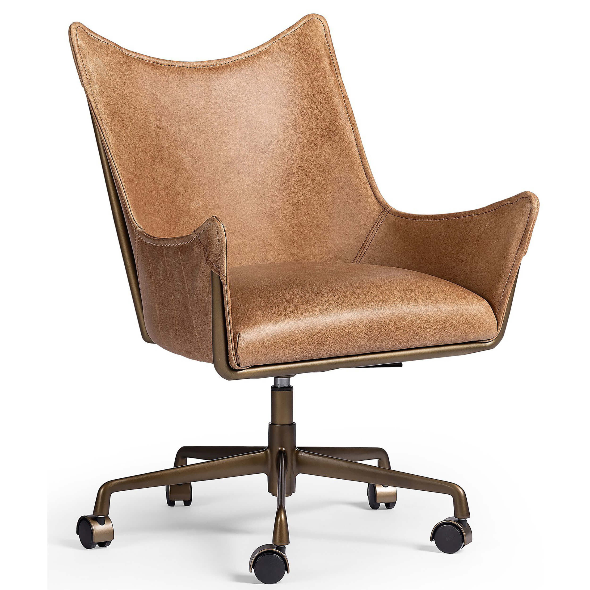 Truman Leather Desk Chair, Conroe Drift