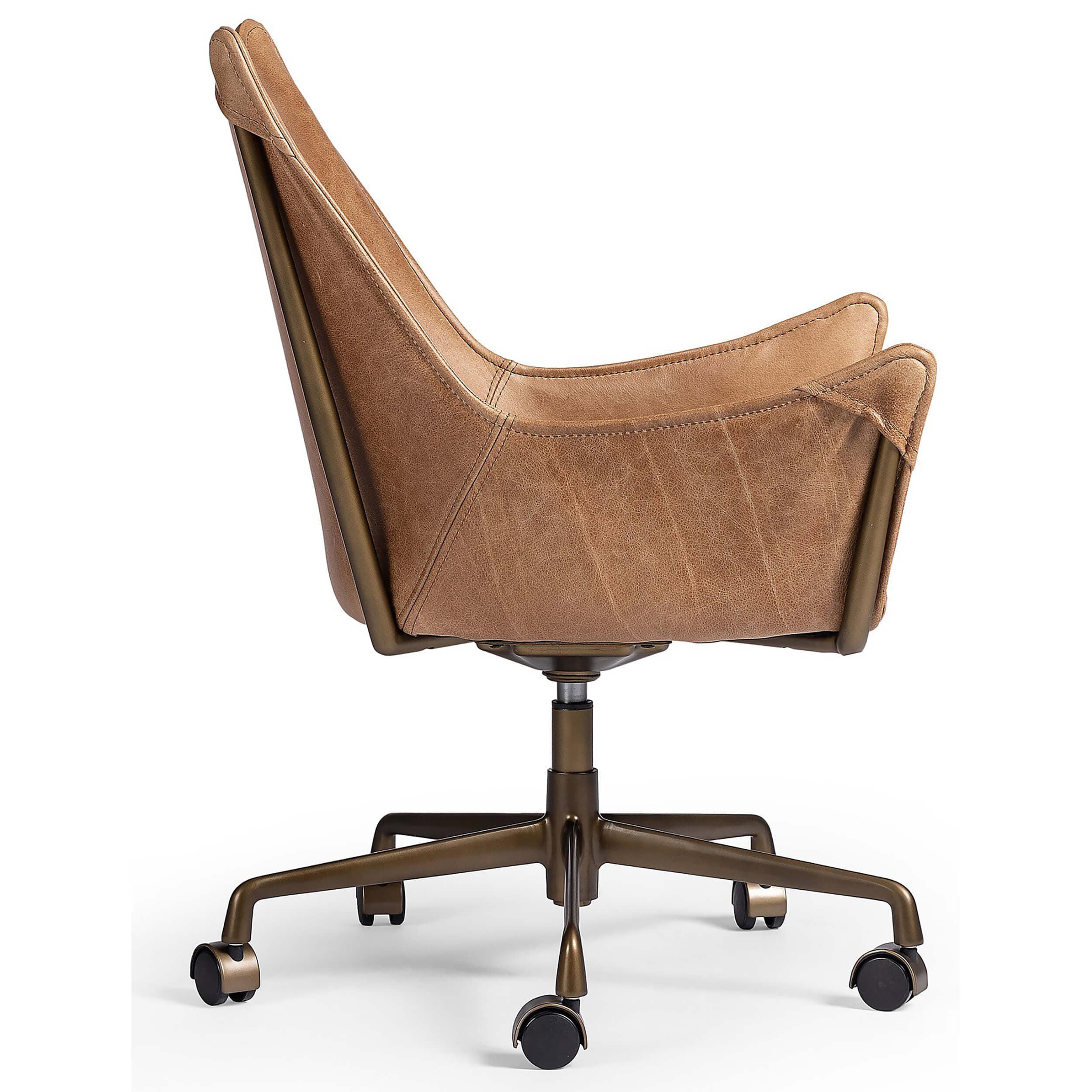 Truman Leather Desk Chair, Conroe Drift - Image 3