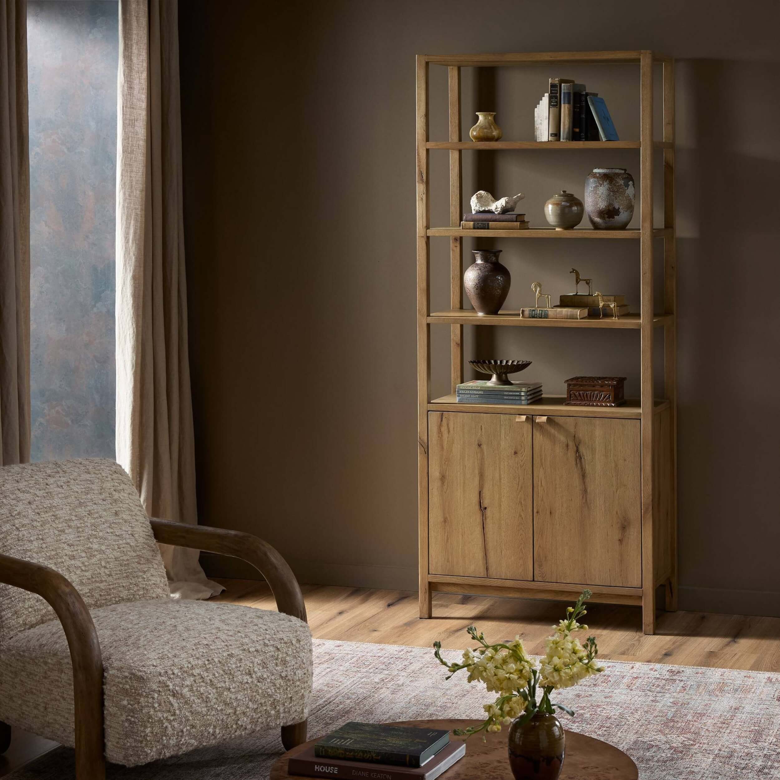 Tula Bookcase, Worn Oak by Four Hands - Image 8