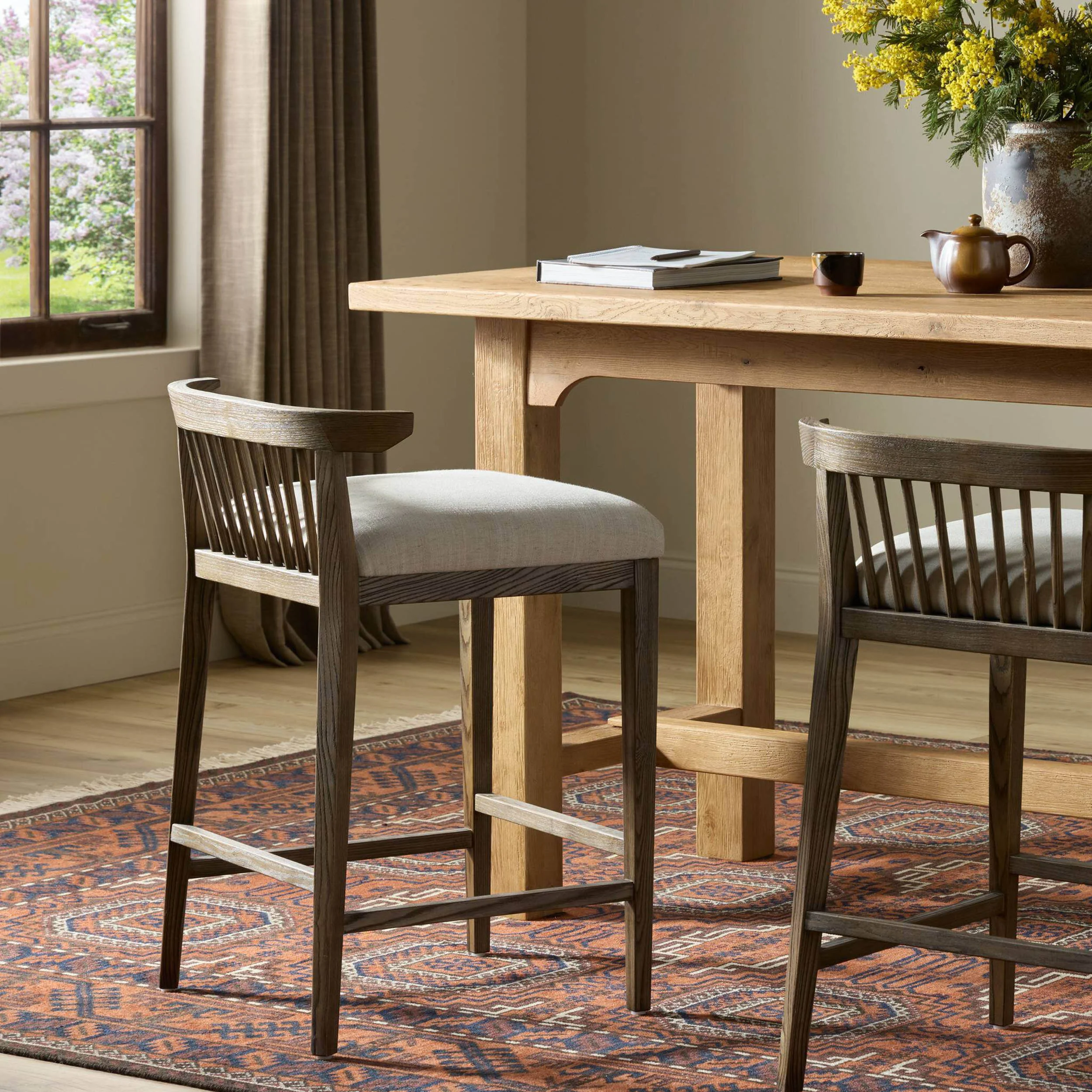 Tullio Counter Stool, Savoy Parchment/Drifted Ash by Four Hands - Image 7