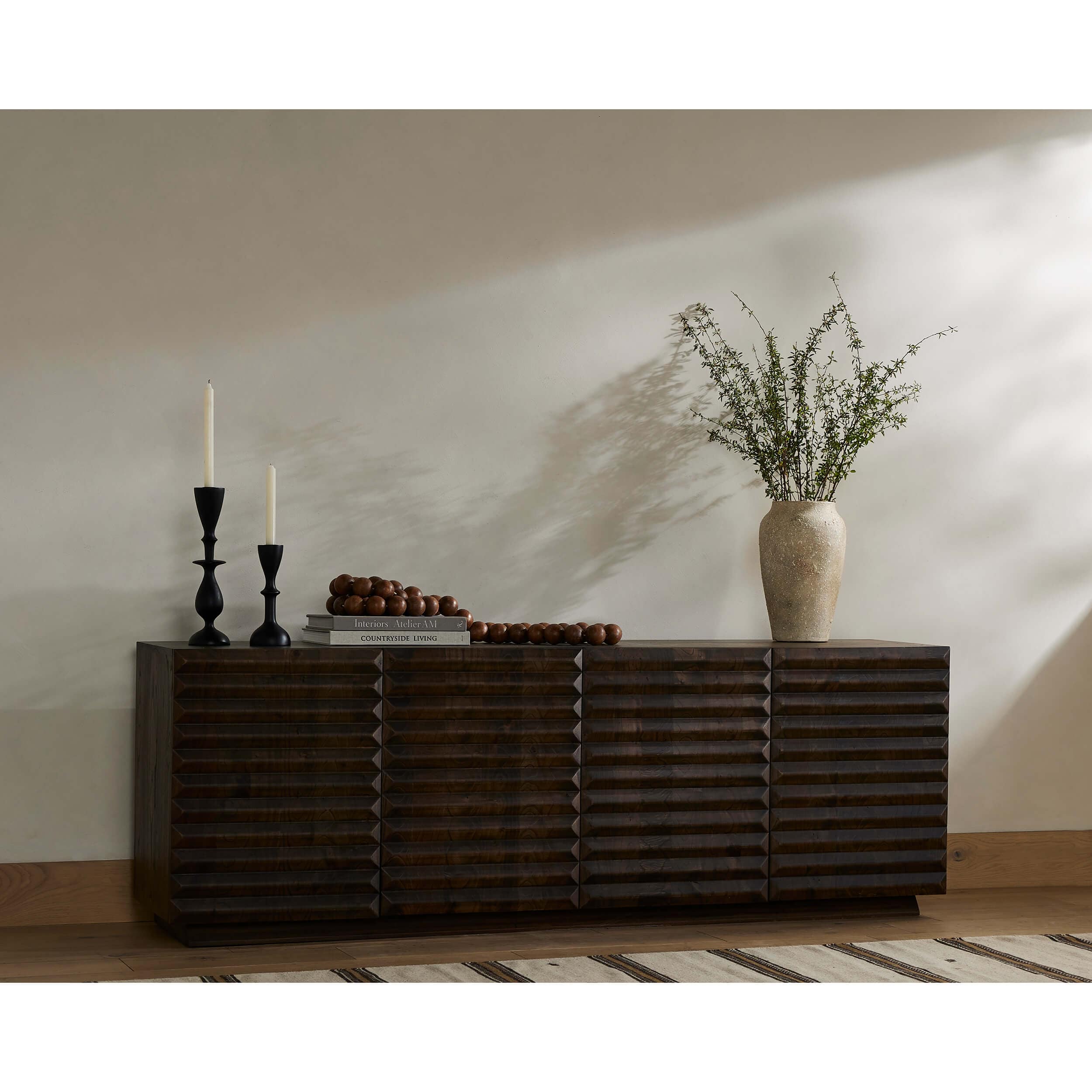 Tussac Media Console, Matte Brown Neem by Four Hands - Image 6