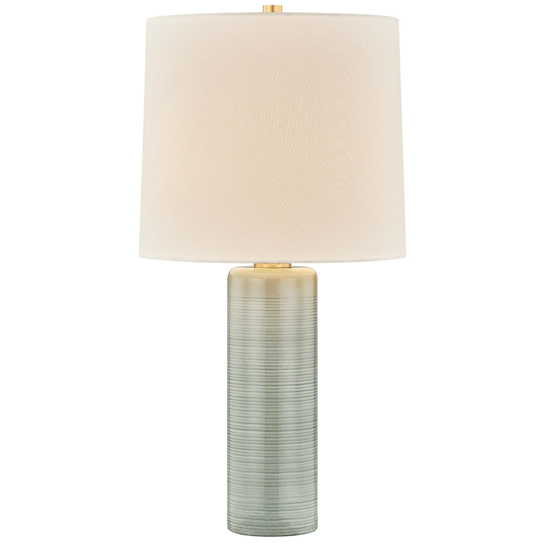 Tuva Table Lamp, Aged Brass/Ceramic Silver Lake