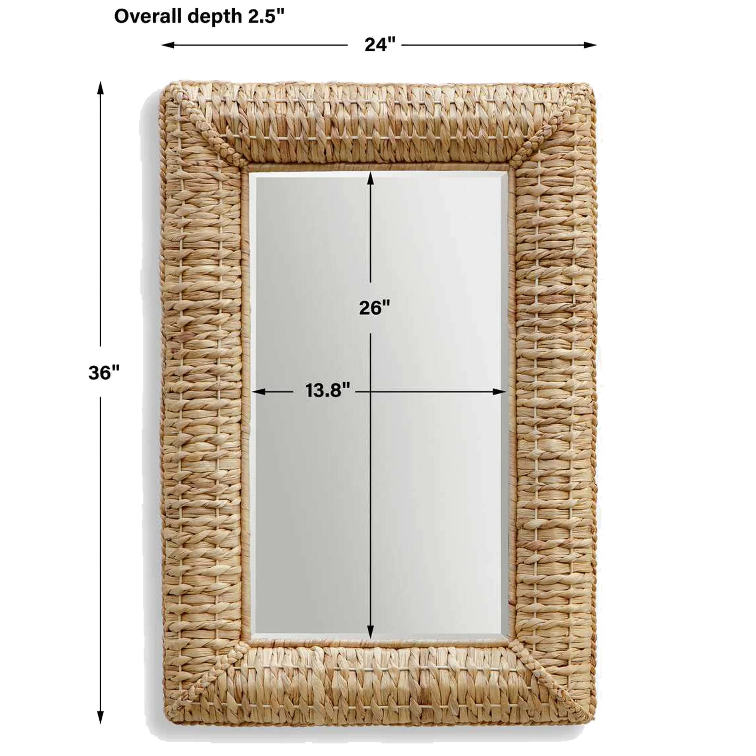 Twisted Seagrass Rectangle Mirror, Natural - Image 5