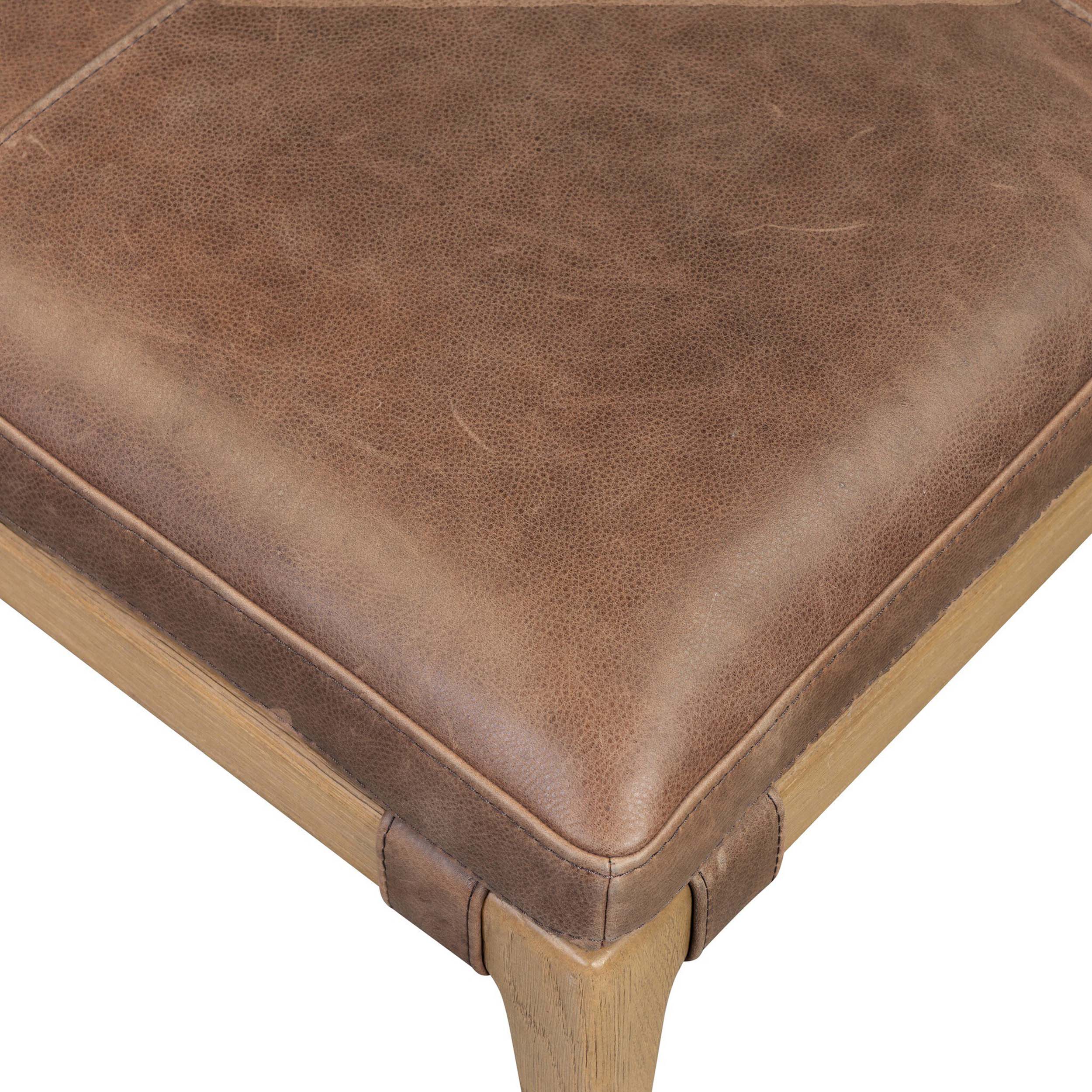 Ulrick Leather Ottoman, Palermo Cigar by Four Hands - Image 4