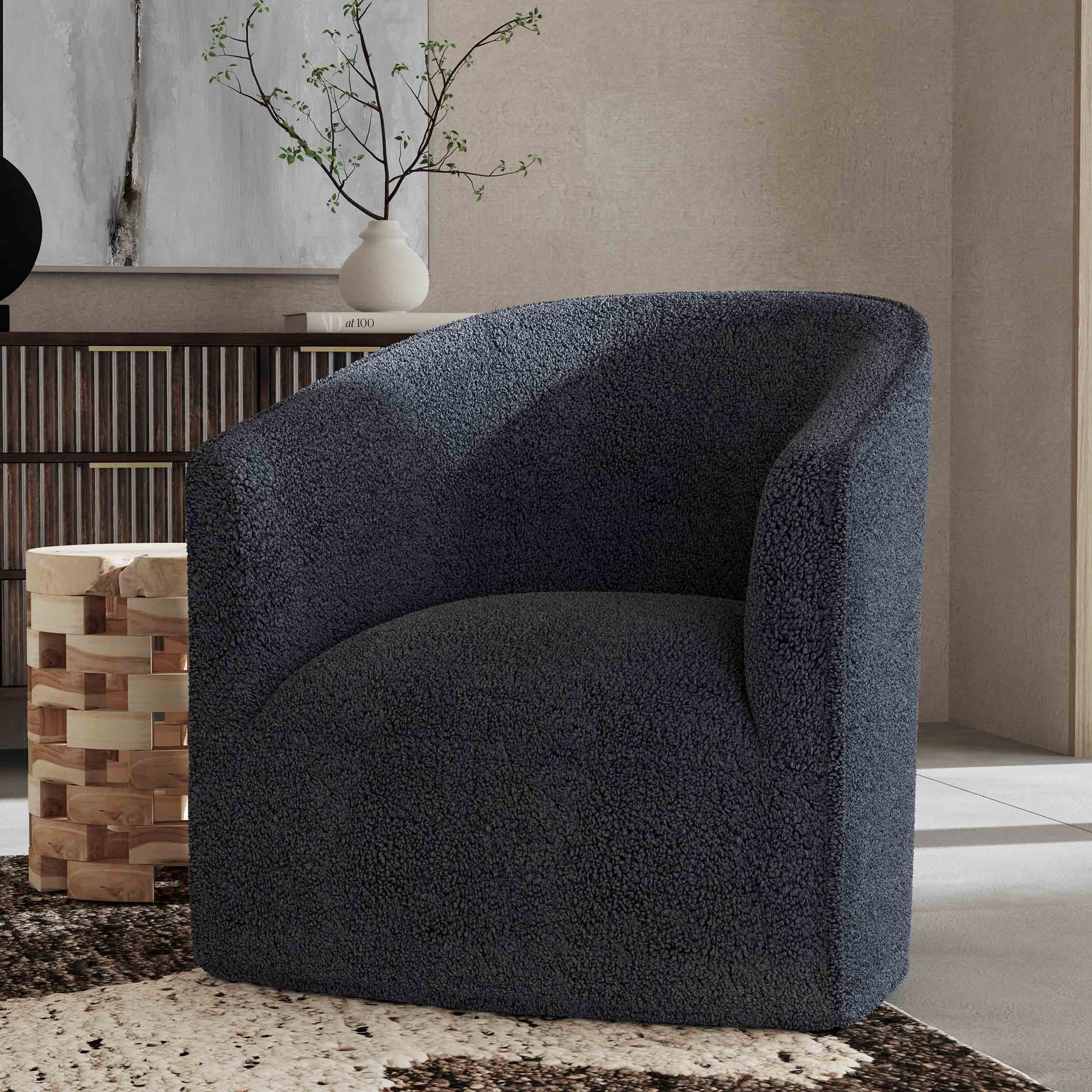Valencia Swivel Chair, Blue - Image 4