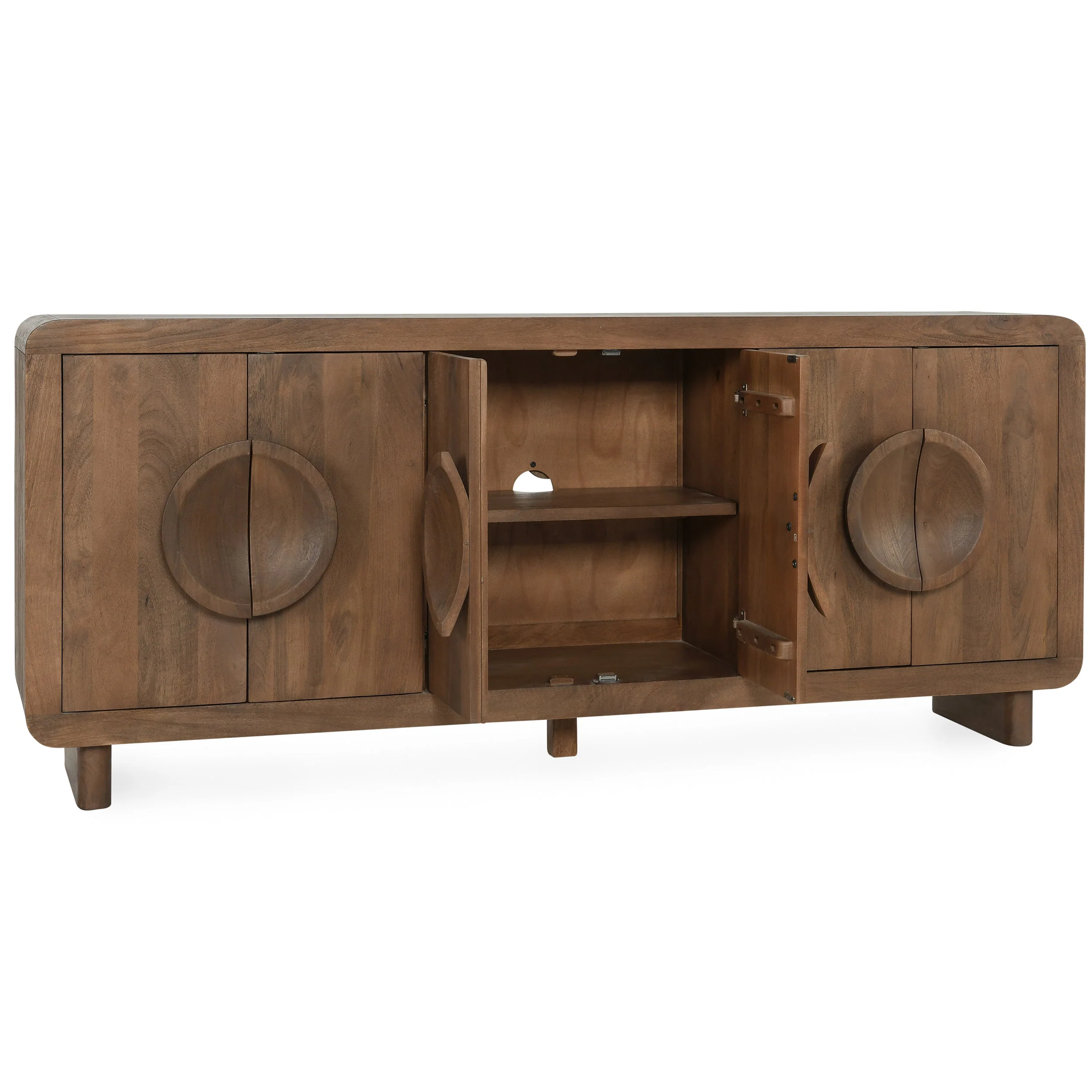 Vally 6 Door Buffet, Brown - Image 4