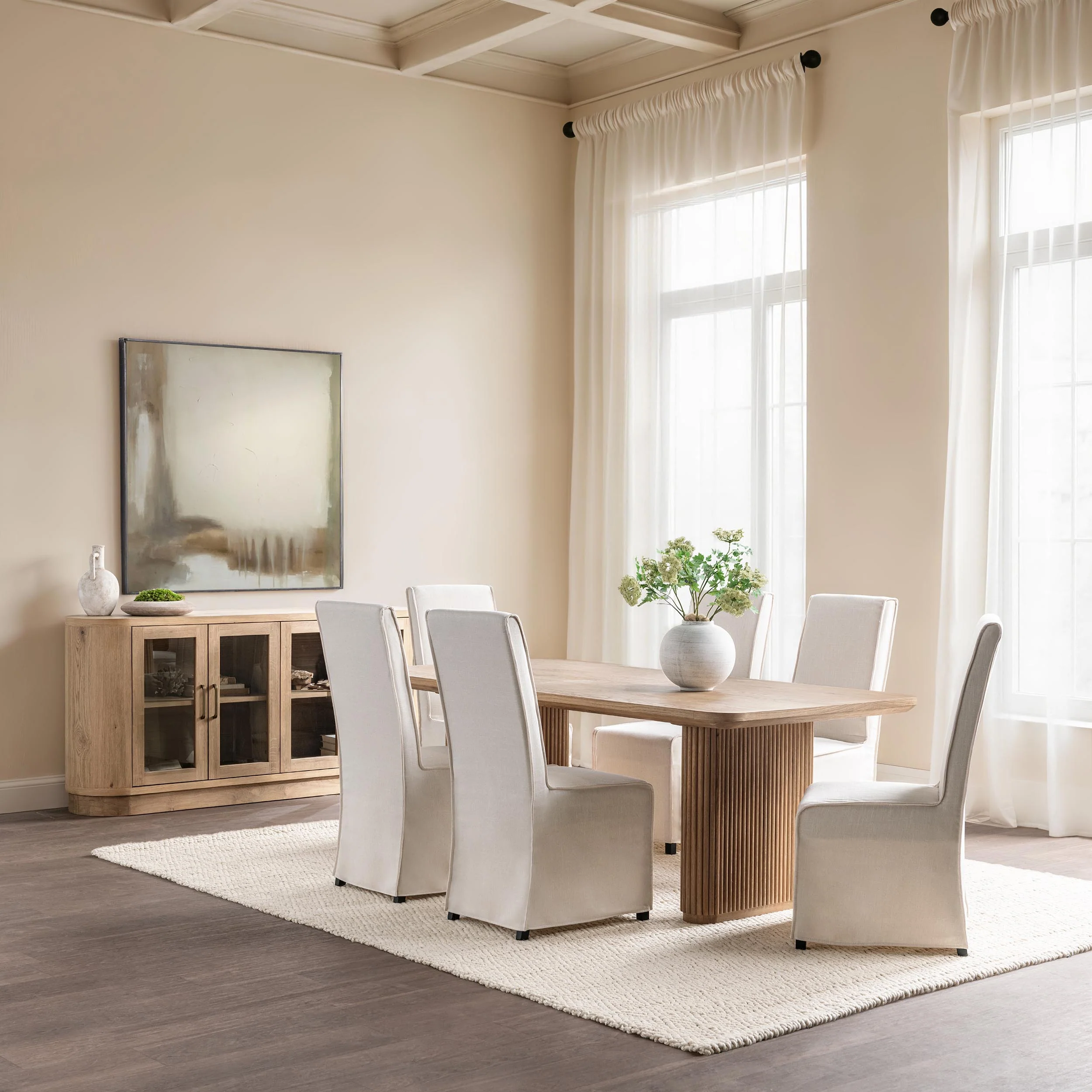 Vander Rectangular Dining Table, Light Oak - Image 5