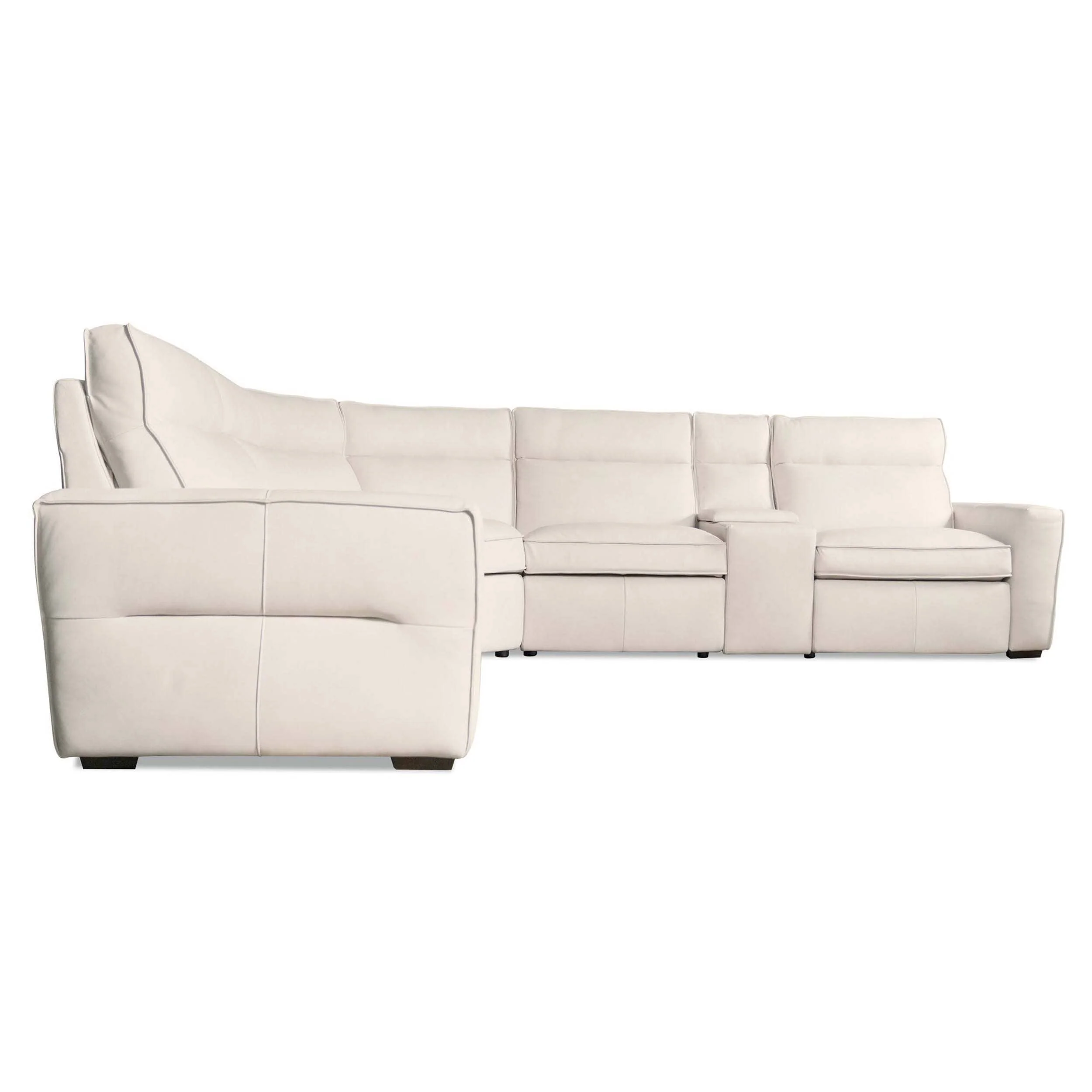 Vann 6 Piece Leather Sectional, Dante Moonshine - Image 2