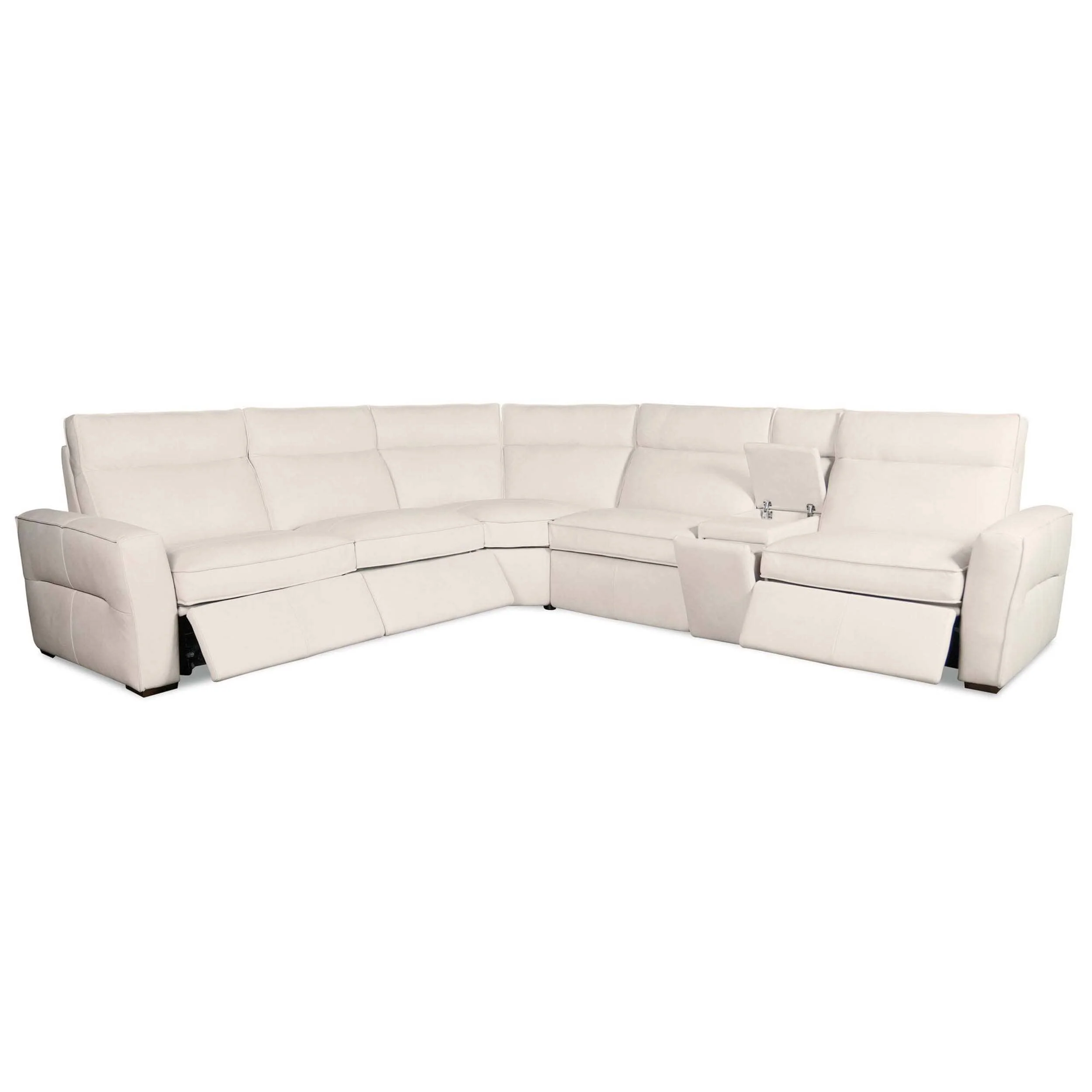 Vann 6 Piece Leather Sectional, Dante Moonshine - Image 4