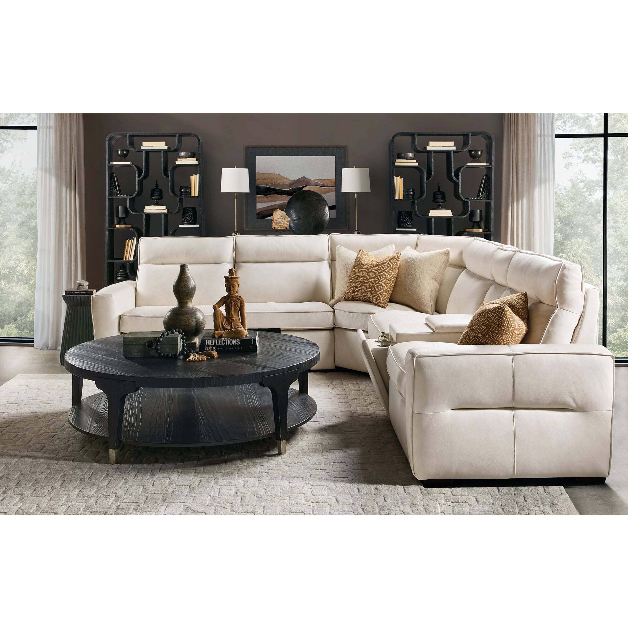 Vann 6 Piece Leather Sectional, Dante Moonshine - Image 7
