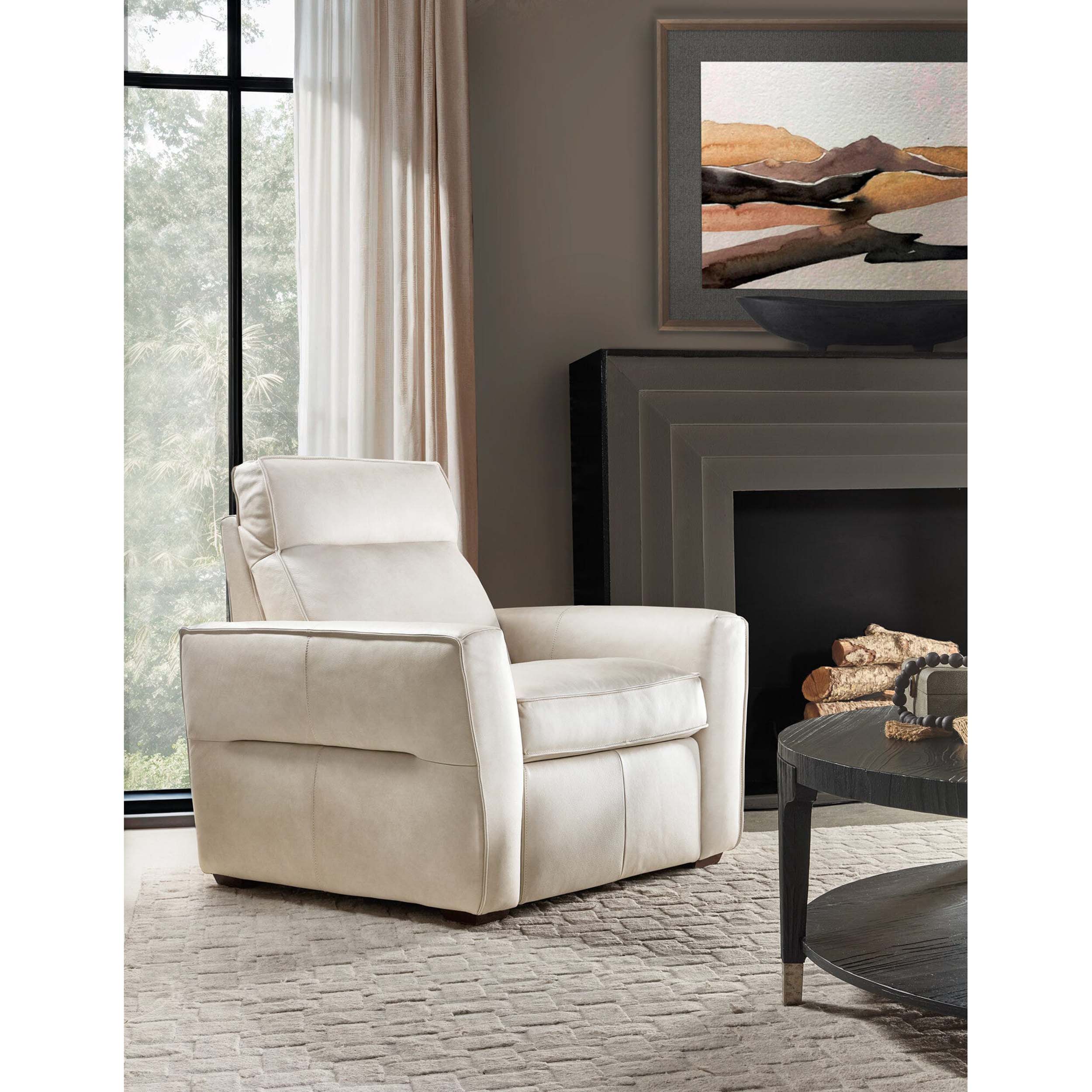 Vann Power Leather Recliner, Dante Moonshine - Image 7