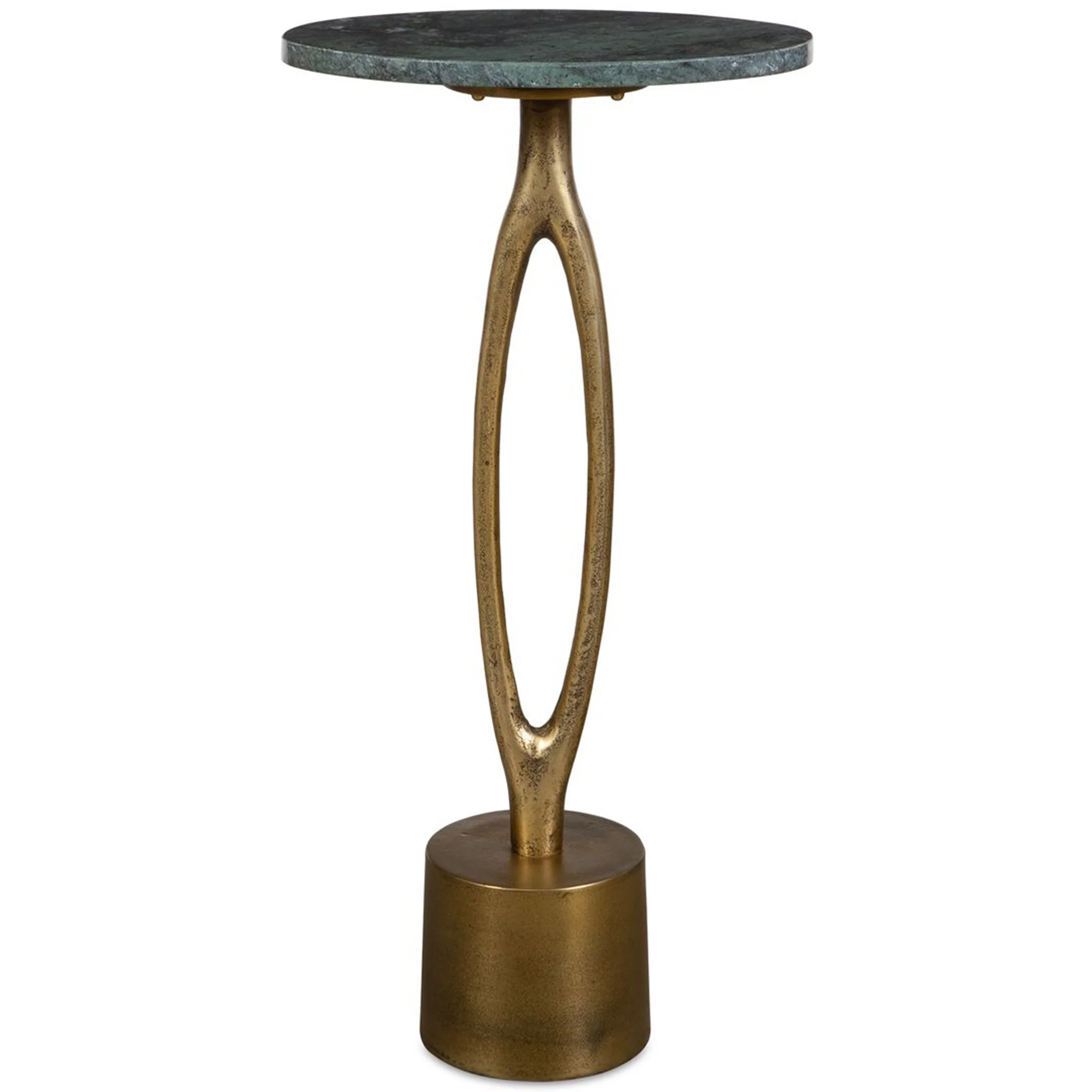 Veda Accent Table, Antique Brass - Image 2