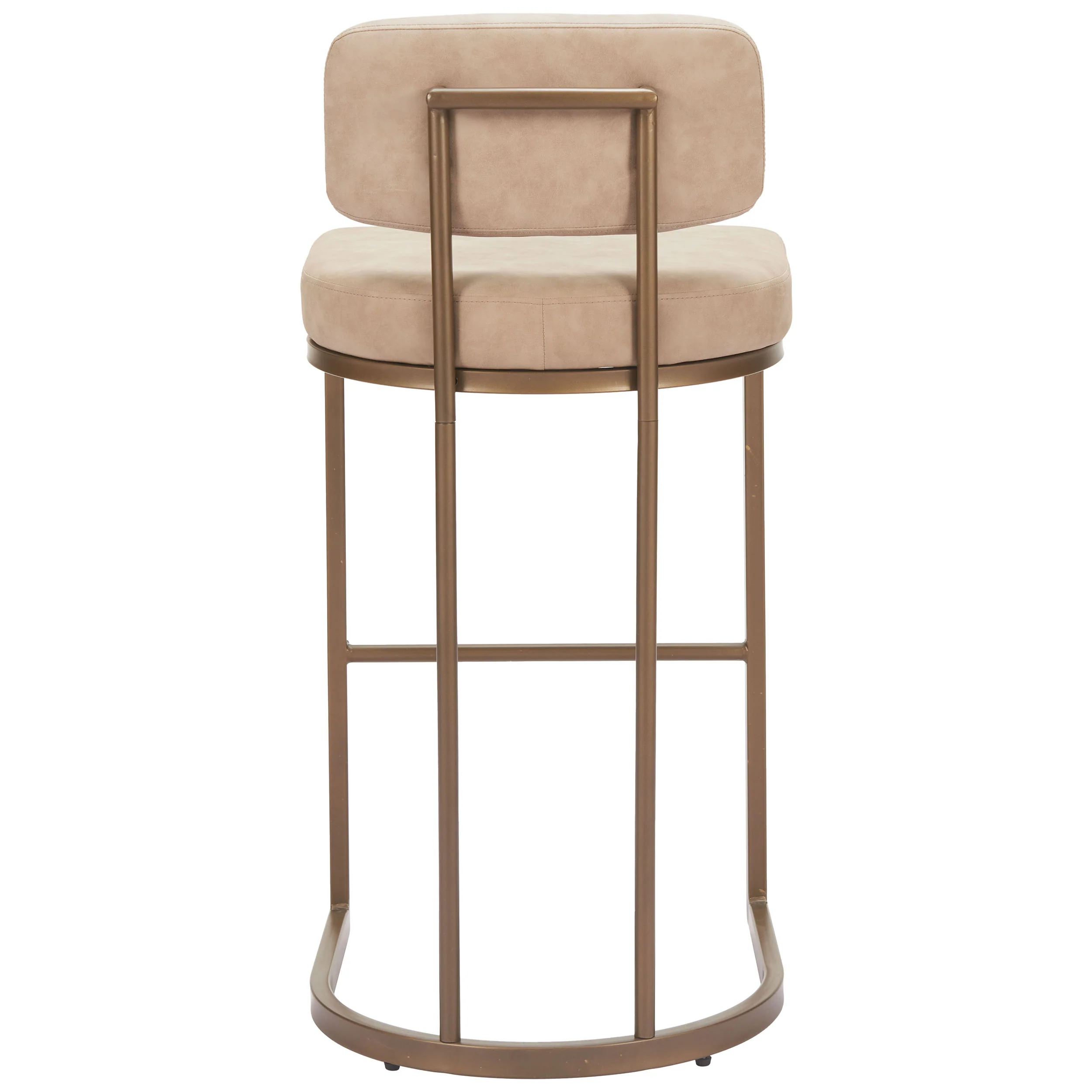 Velar Bar & Counter Stool, Beige/Bronze, Set of 2 - Image 4
