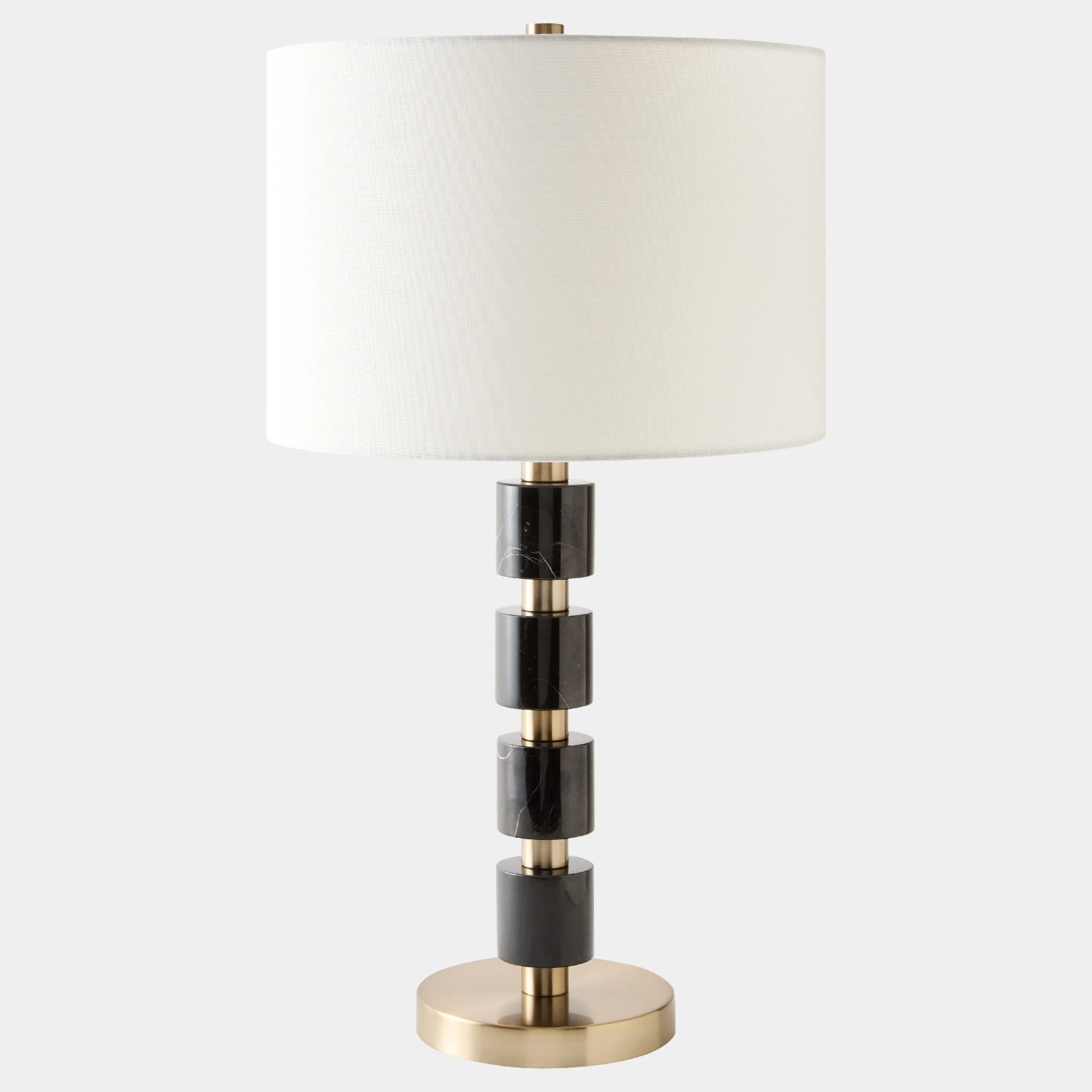 Veruca Stacked Lamp, Black/Brass