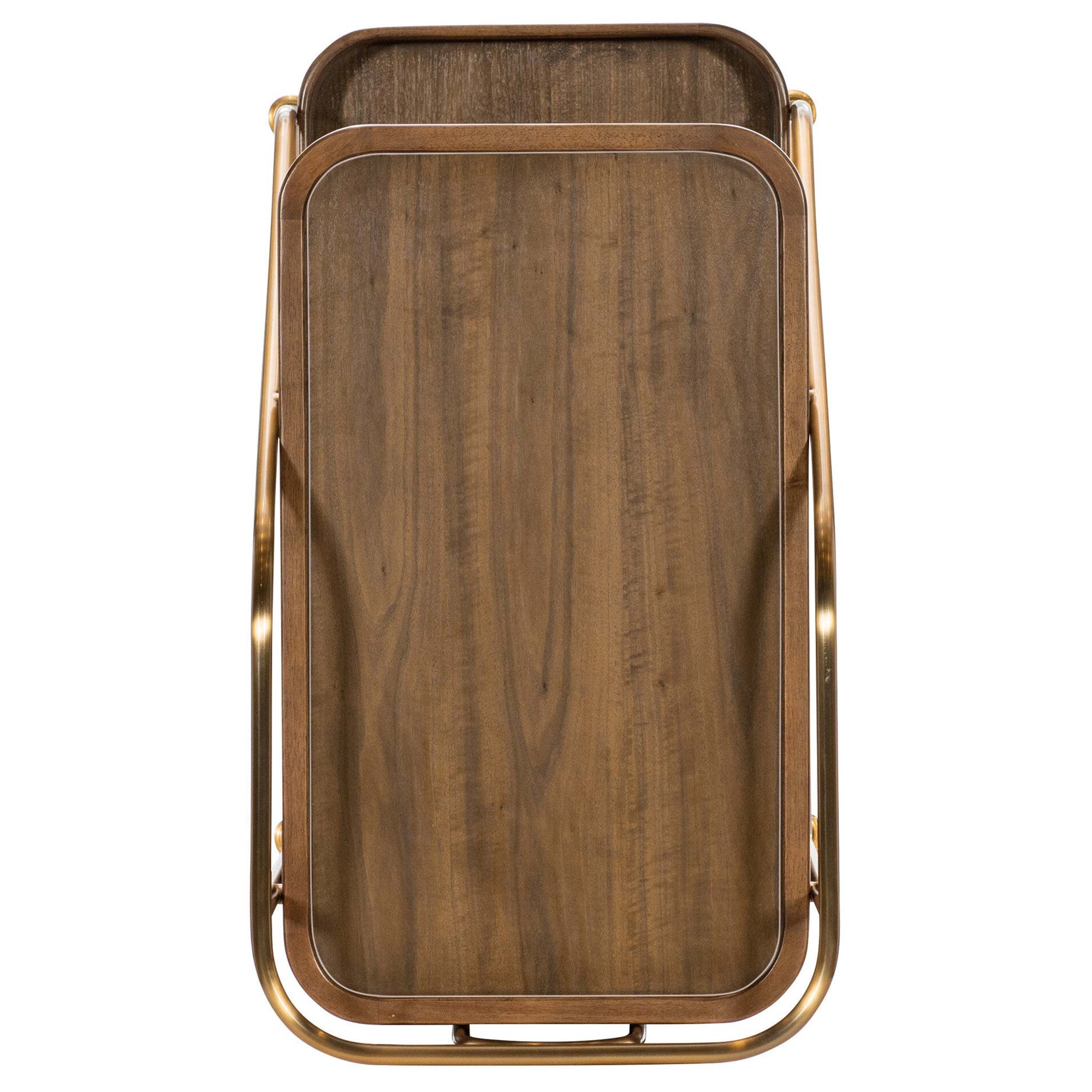 Walnut Wine and Bar Cart, Walnut - Image 5