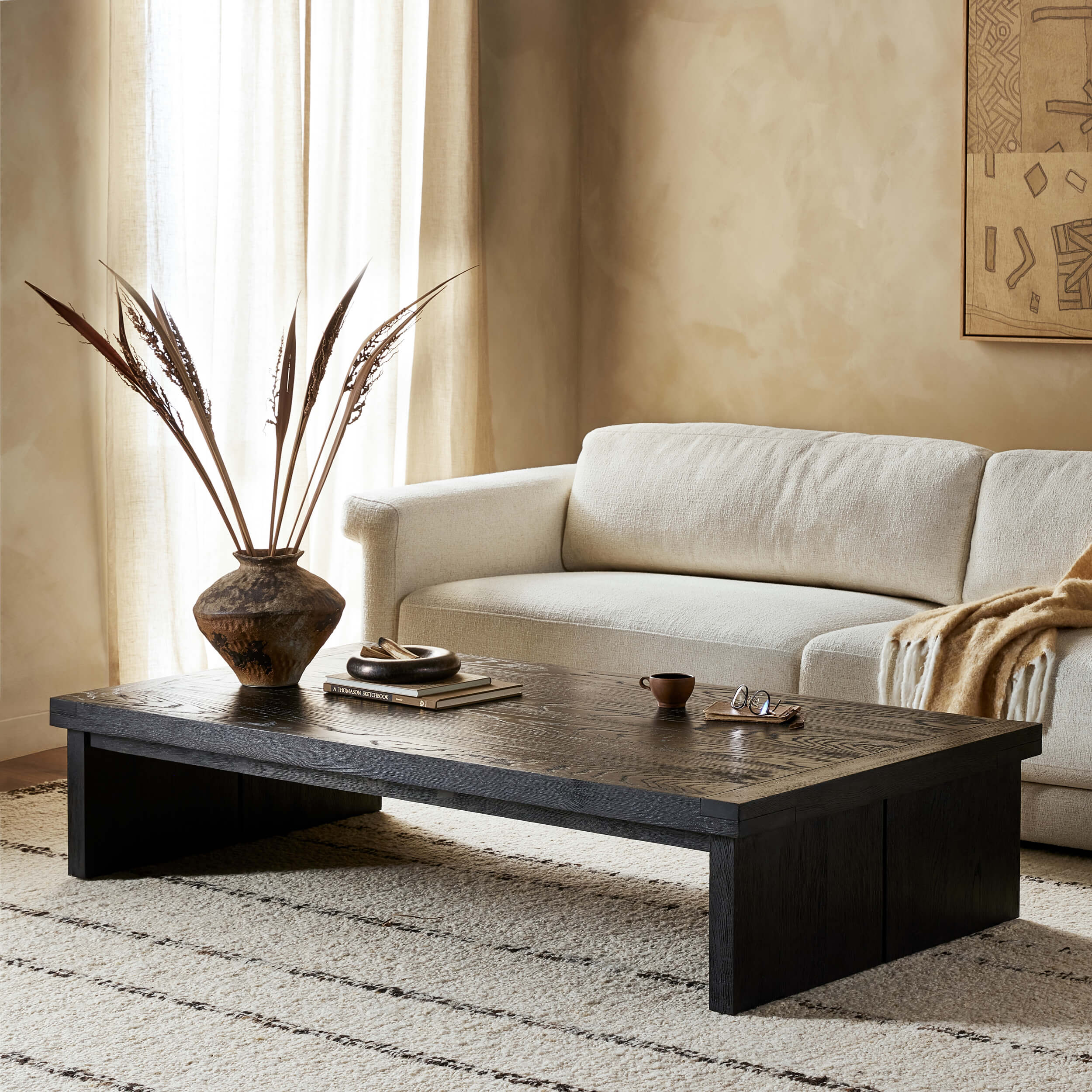 Warby Coffee Table, Worn Black by Four Hands - Image 5