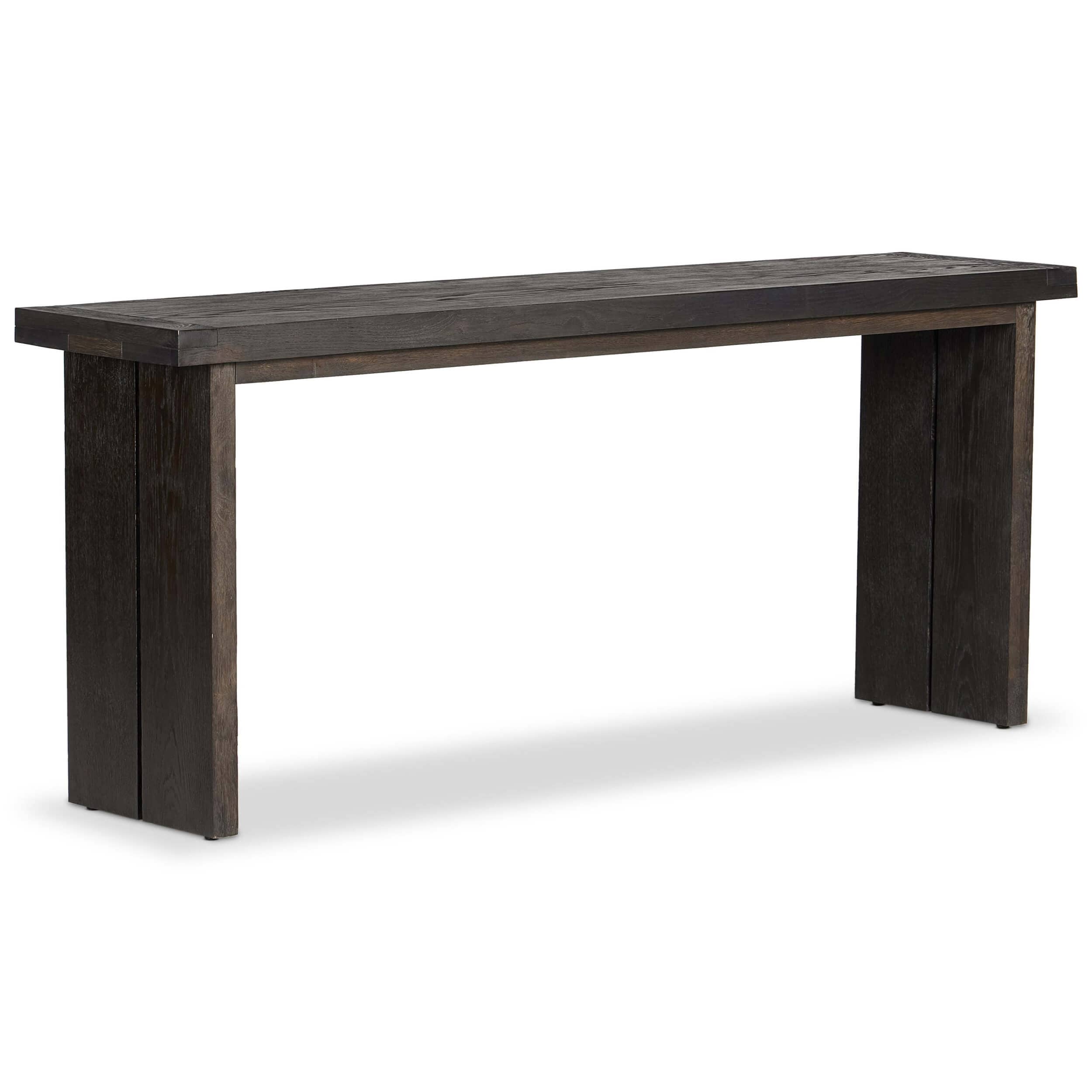 Warby Console Table, Worn Black Oak by Four Hands