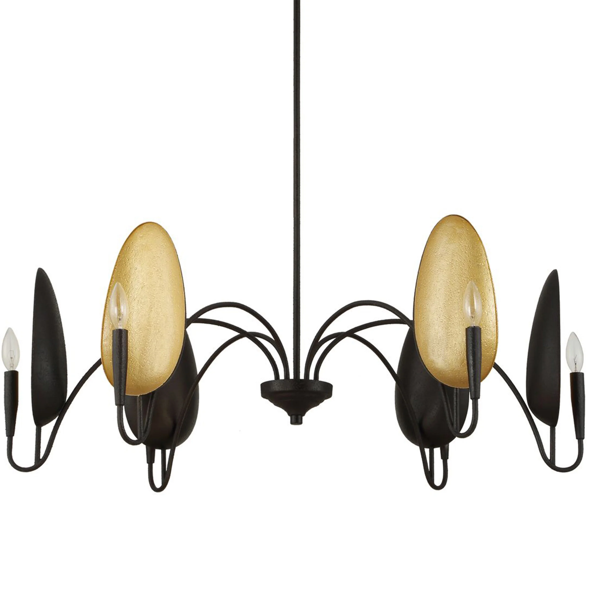 Warwick 6 Light Chandelier, Black/Matte Gold - Image 2