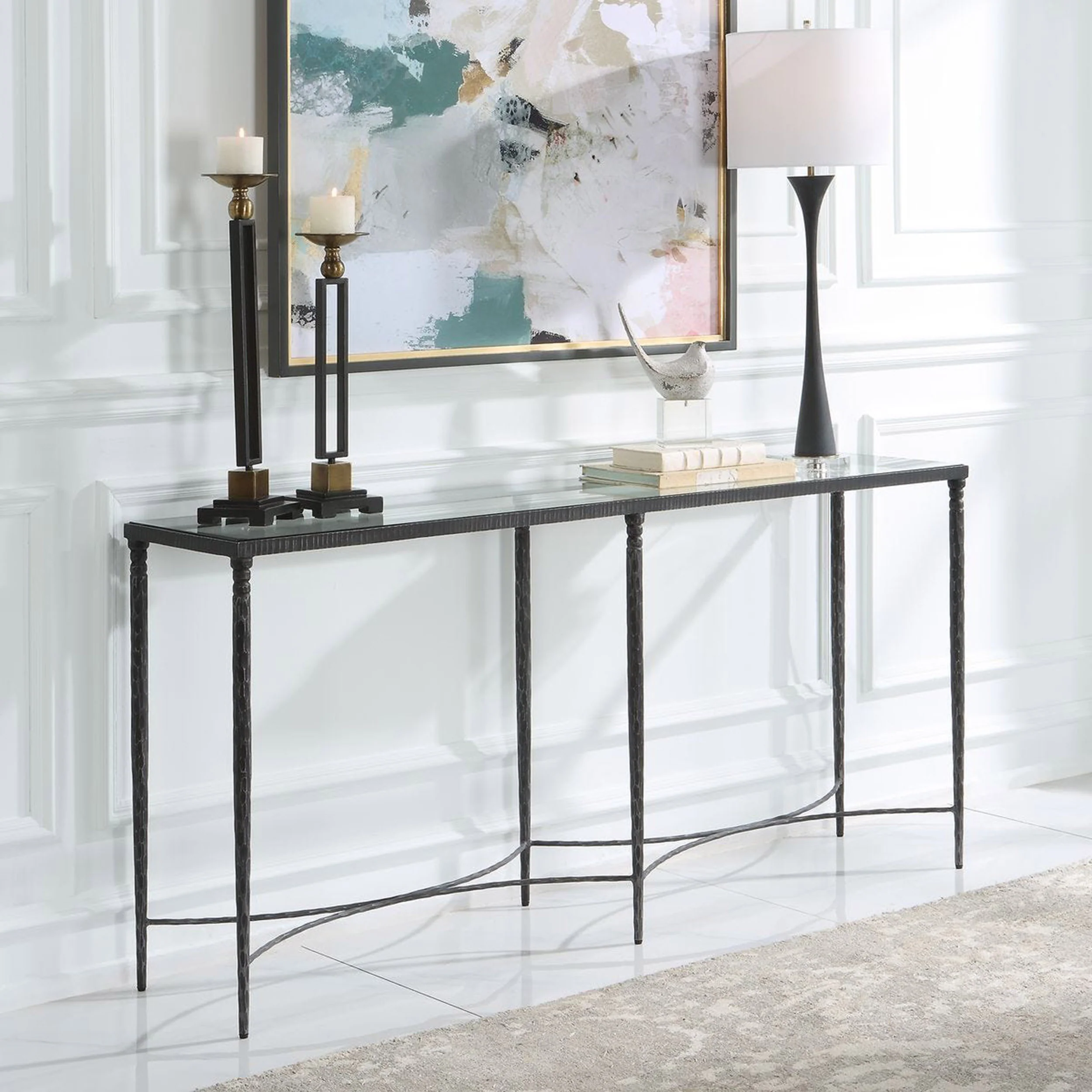 Washington Console Table, Rustic Black - Image 4