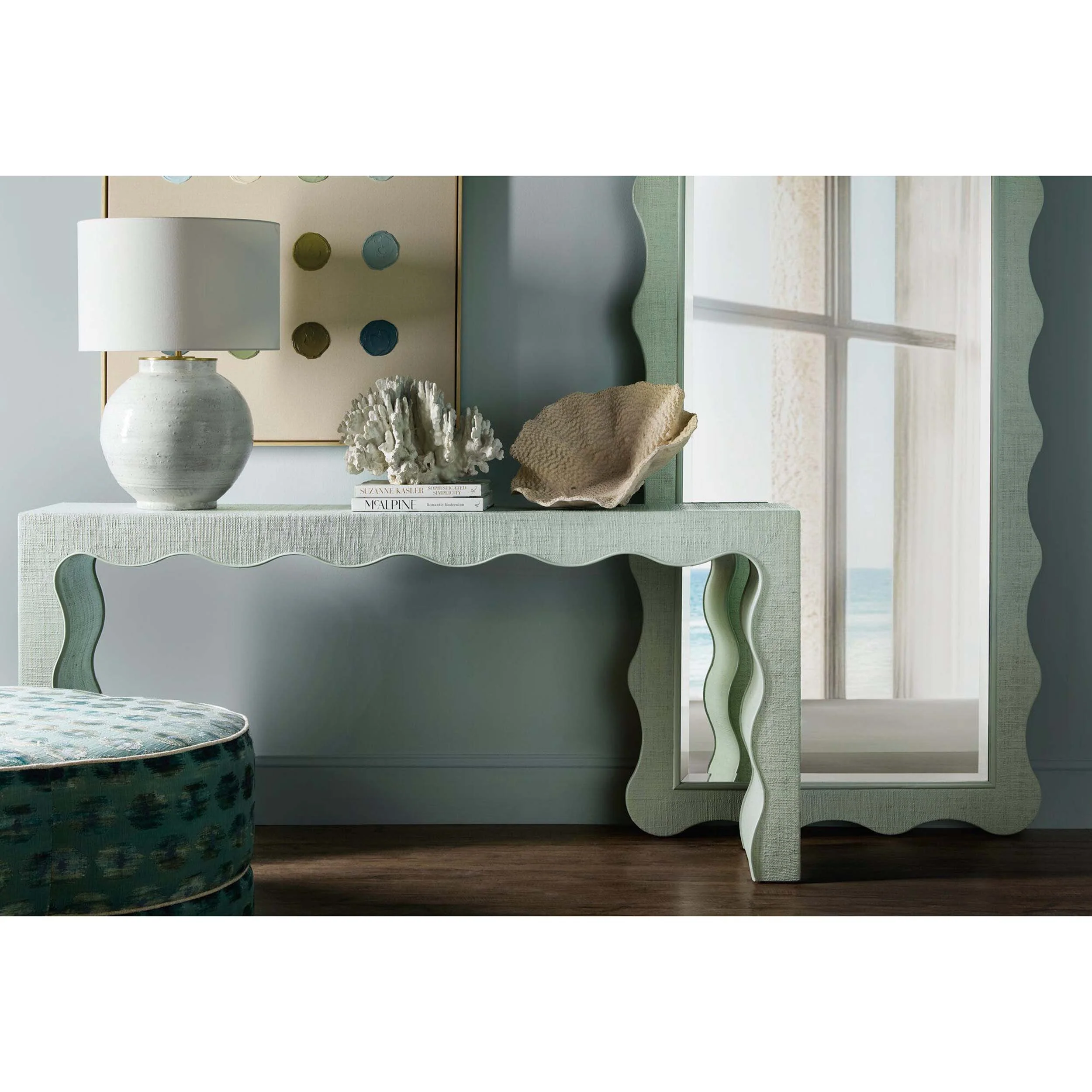 Waverly Console Table, Blue Green - Image 3
