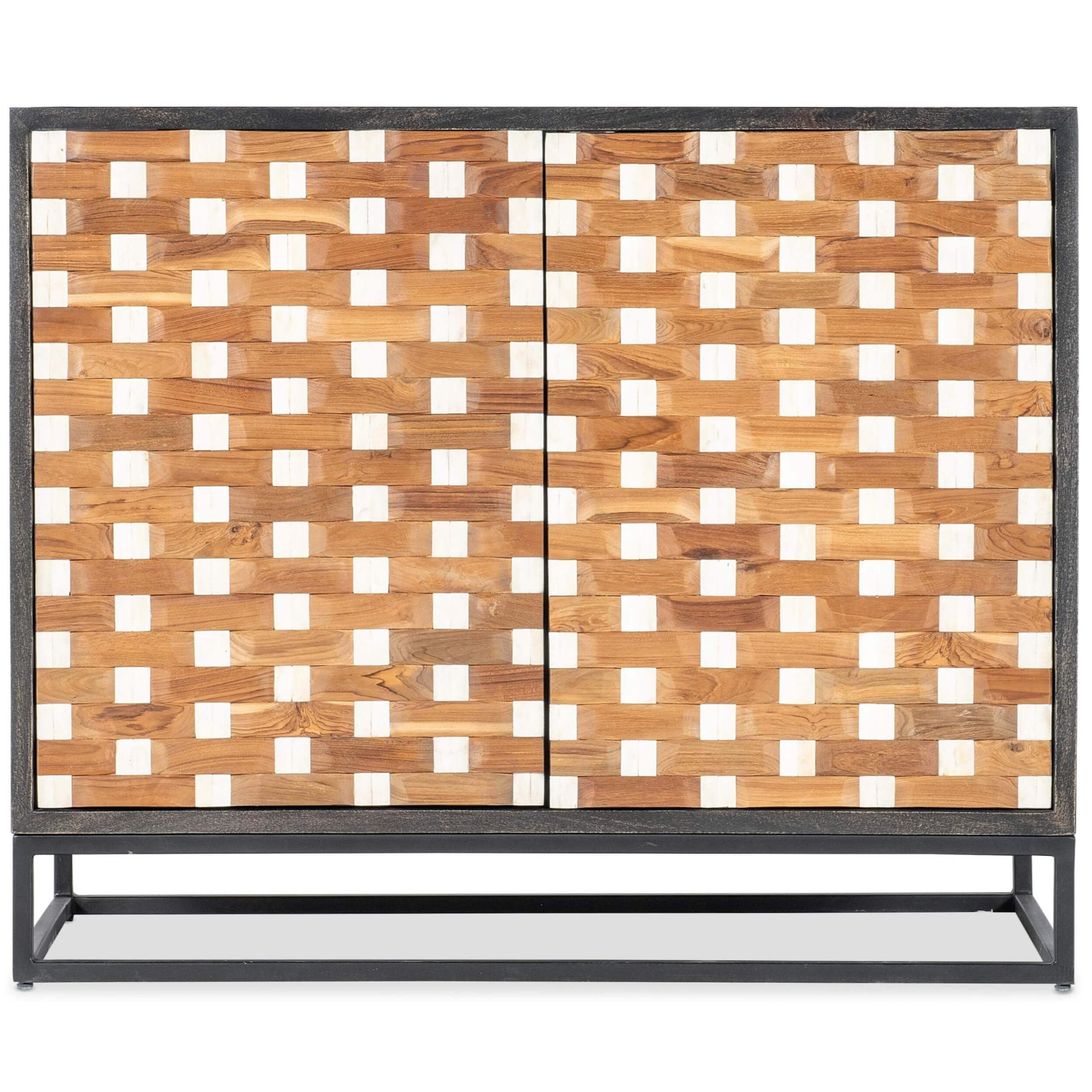 Weaver Two Door Chest, Natural and White - Image 2