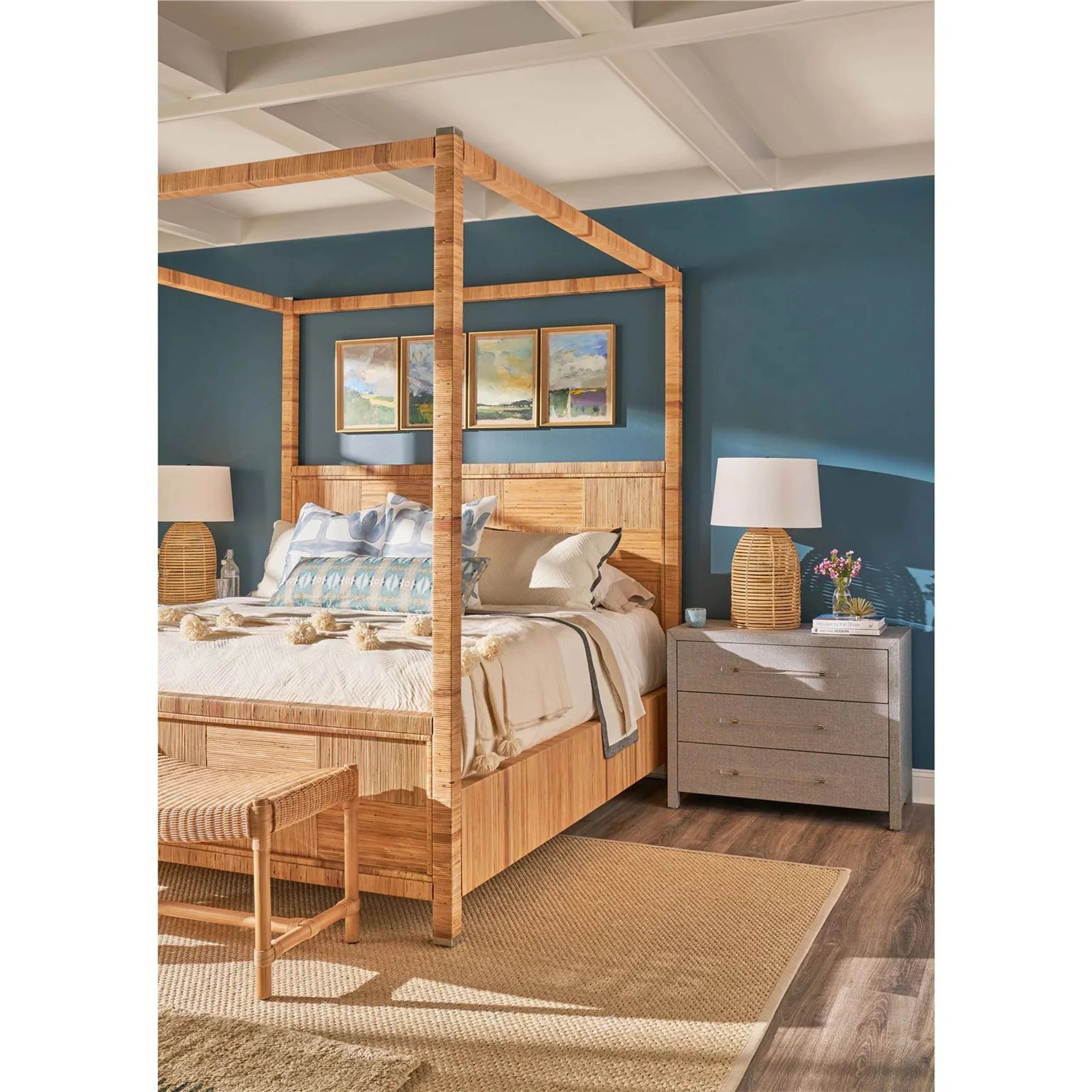 Weekeneder Chatham Poster Bed, Natural Rattan - Image 4